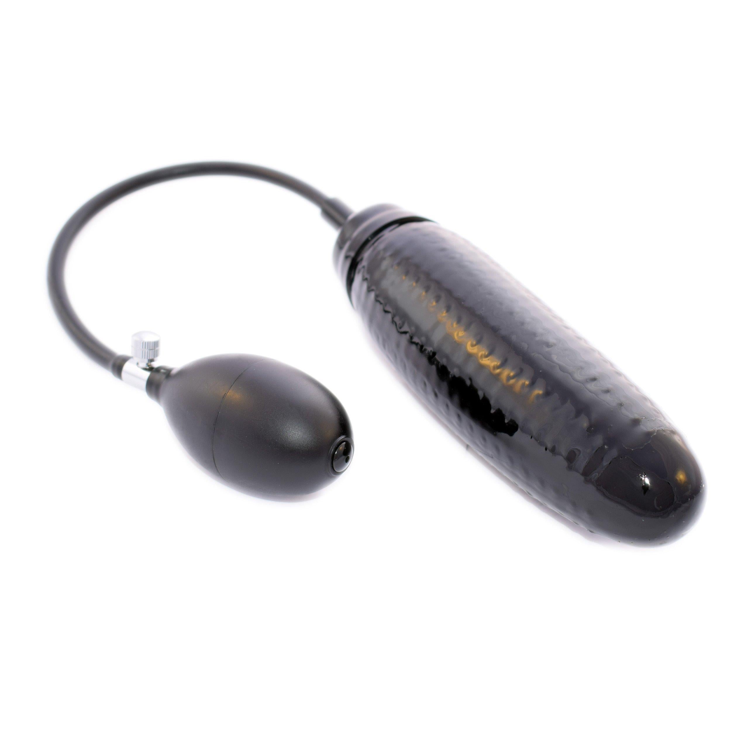 Rubberfashion Latex Dildo - realistischer Dildo Noppen Kaktus - aufblasbar mit Pumpe für Frauen und Männer 18 x 3,8 cm