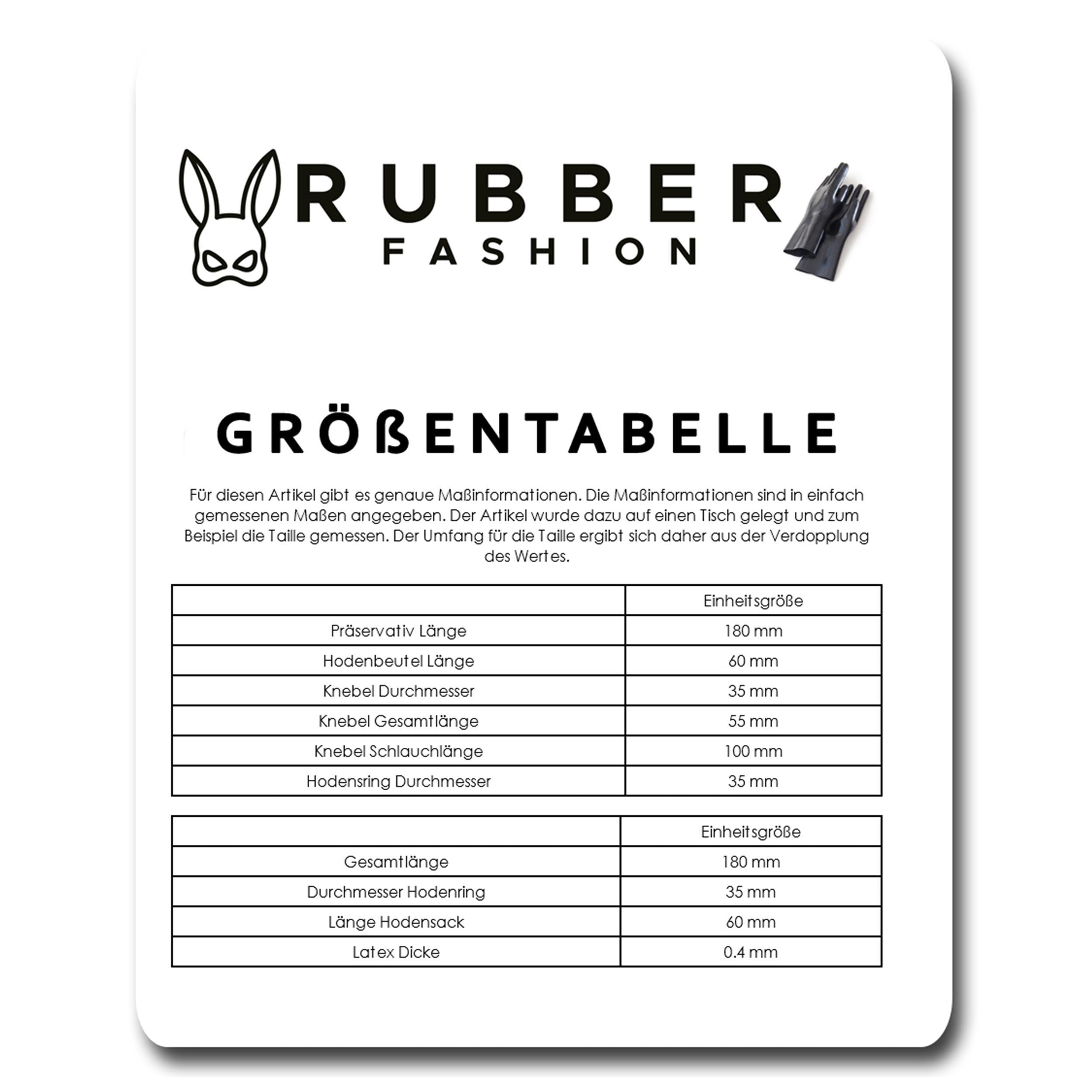 Rubberfashion Latex Knebel Mund mit Schlauch und Penishülle - Latexknebel aufblasbar Mundknebel Gag für Herren
