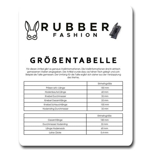 Rubberfashion Latex Knebel Mund mit Schlauch und Penishülle - Latexknebel aufblasbar Mundknebel Gag für Herren