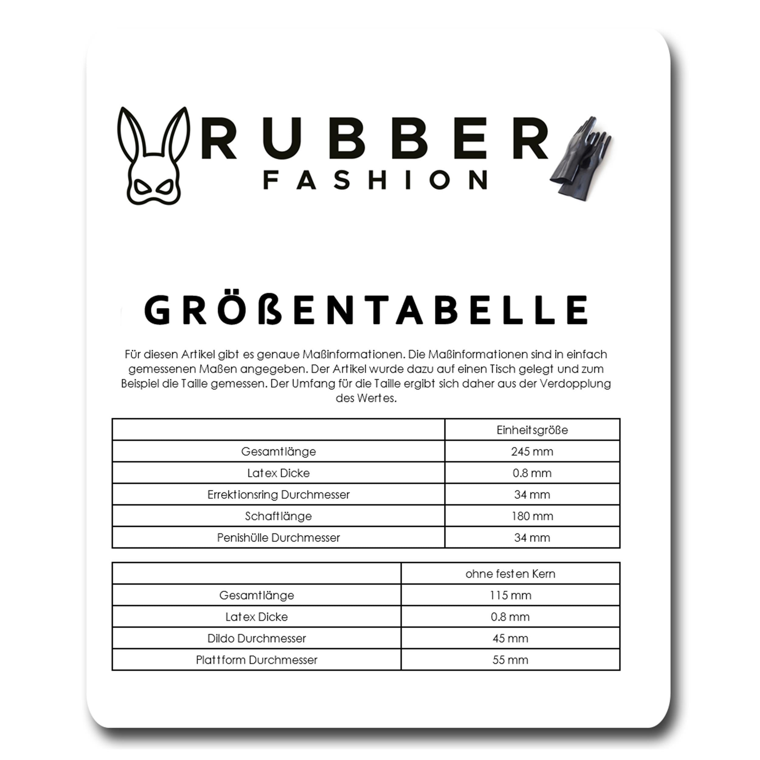 Rubberfashion Latex Butt Plug, Enema Analplug mit Präservativ extra dick - Anal Sex Dildo für Männer, Frauen und Paare