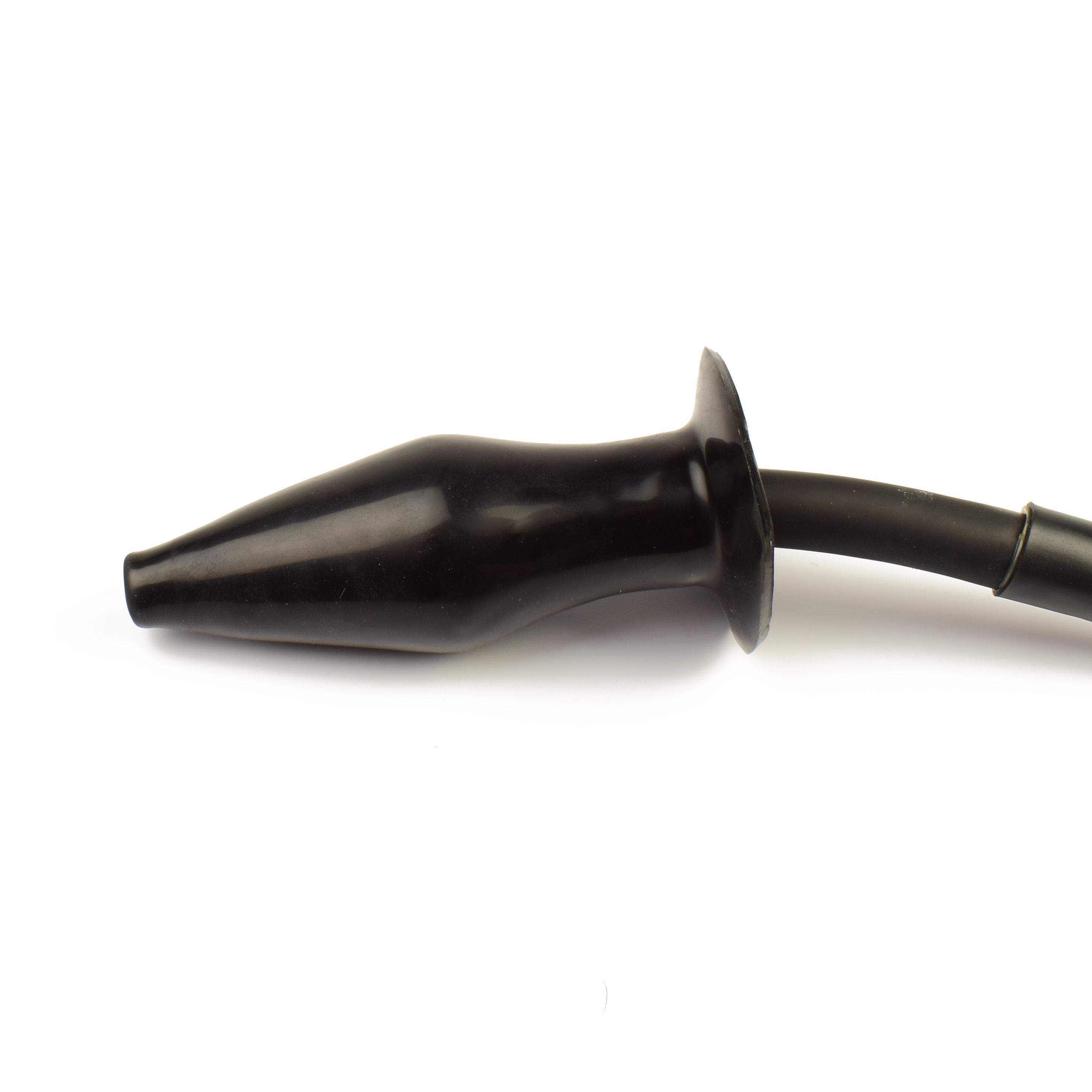 Rubberfashion Latex Butt Plug, Enema Analplug mit Kondom - Anal Sex Dildo für Männer, Frauen und Paare