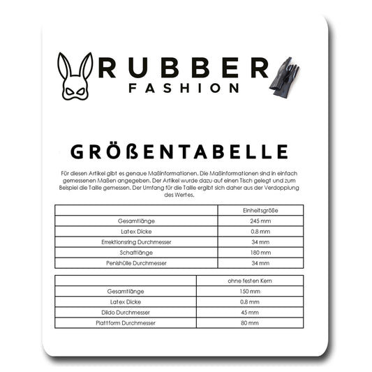 Rubberfashion Latex Anal Dildo - Enema Analdildo - aufblasbar mit Pumpe und Präservativ - Anal Sex Dildo für Männer - Frauen und Paare