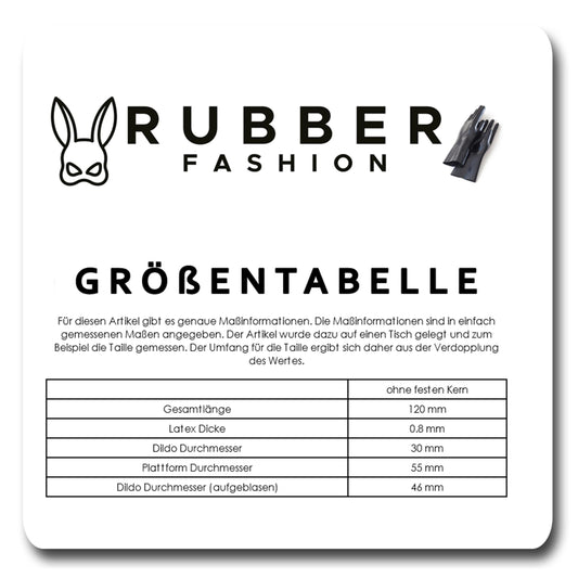 Rubberfashion Latex Anal Dildo, Enema Analdildo - aufblasbar mit Pumpe und Schlauchanschluß - Extrem Anal Sex Dildo für Männer, Frauen und Paare