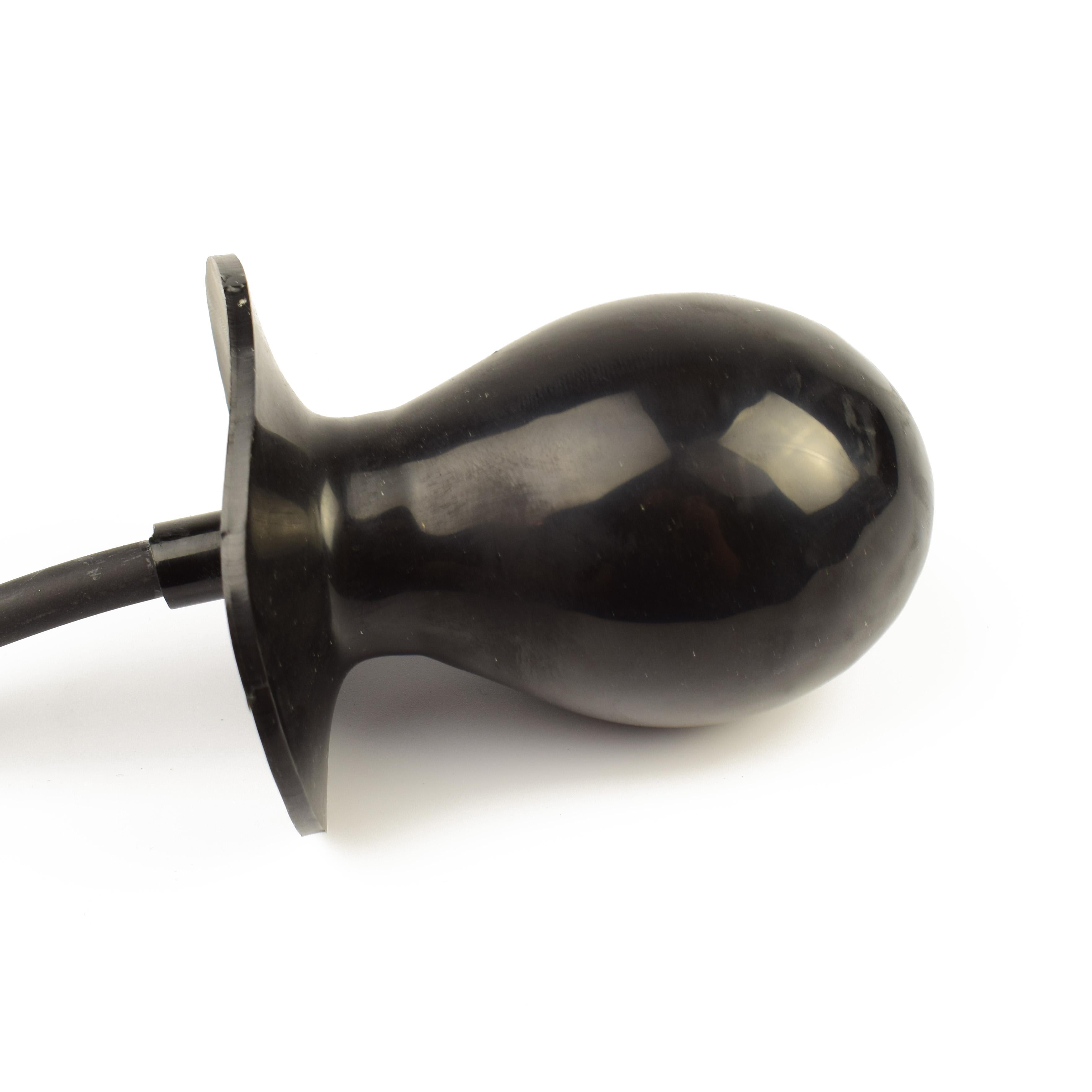 Rubberfashion Latex Butt Plug - Mini Ball - aufblasbarer Analplug mit Pumpe für Frauen und Männer 7,5 x 4 cm