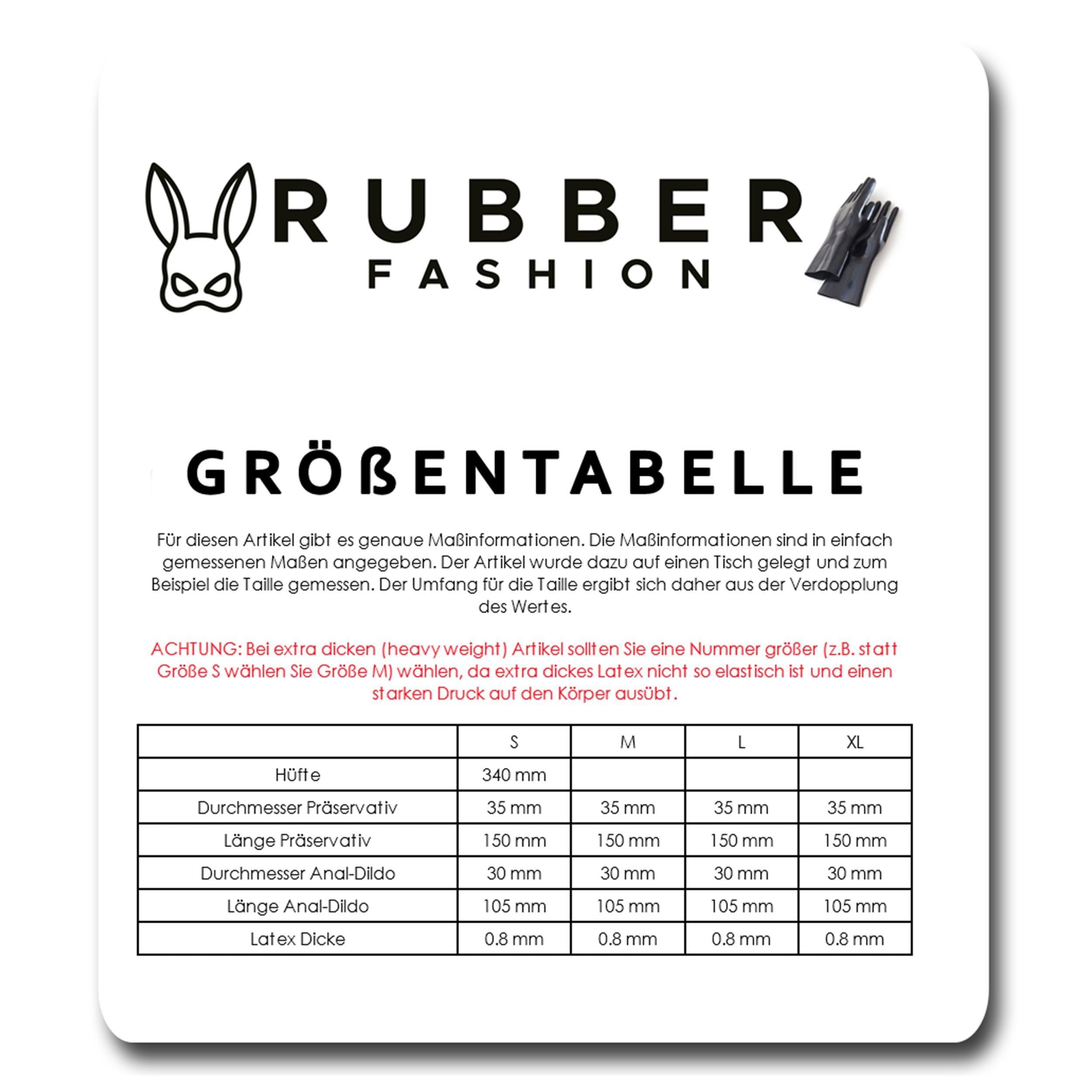 Rubberfashion Latex Slip mit Penishülle - kurze extra dicke sexy Rubber Pants und Anal Kondom - Latexhose für Herren