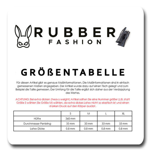 Rubberfashion Latex Slip mit Penis Ring - Latexslip für Herren und Männer - sexy extra dicke Rubber Pants offen mit Penisring
