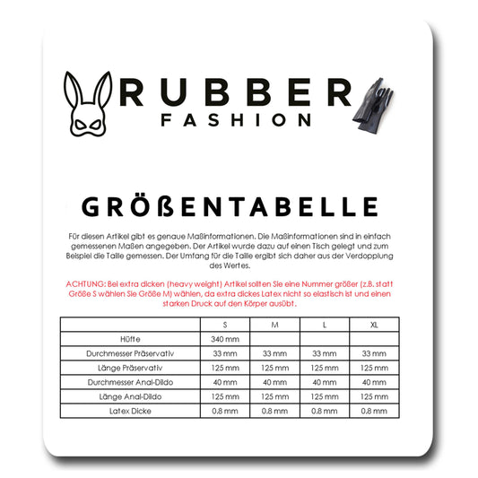 Rubberfashion Latex Heavy Rubber Slip - kurze sexy Pants mit Penishülle und aufblasbarer Dildo Anal - Rubber Dessous für Herren