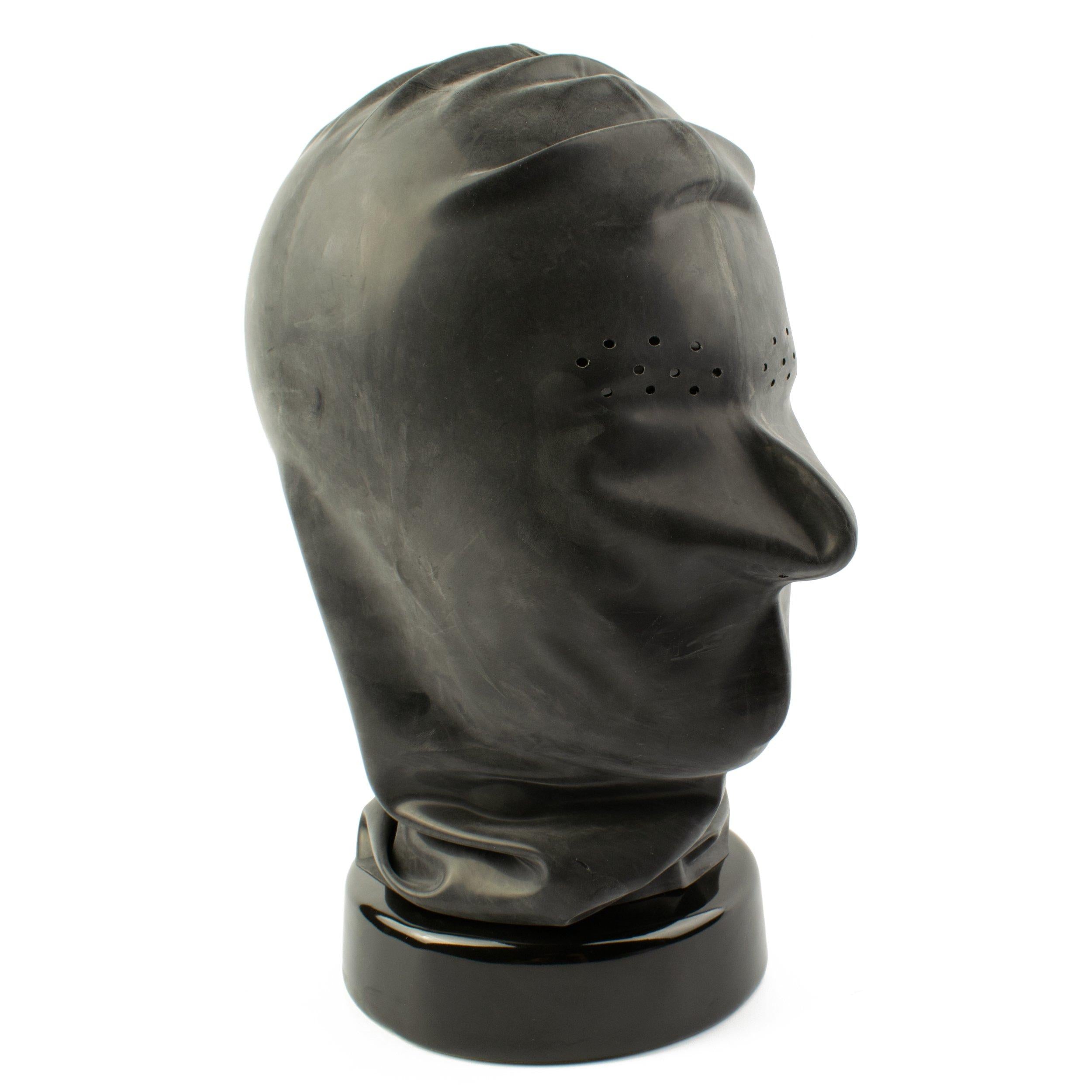 Rubberfashion Latex Maske Herren - Latexmaske Haube mit Perforation für Augen und Nase Öffnung für Männer
