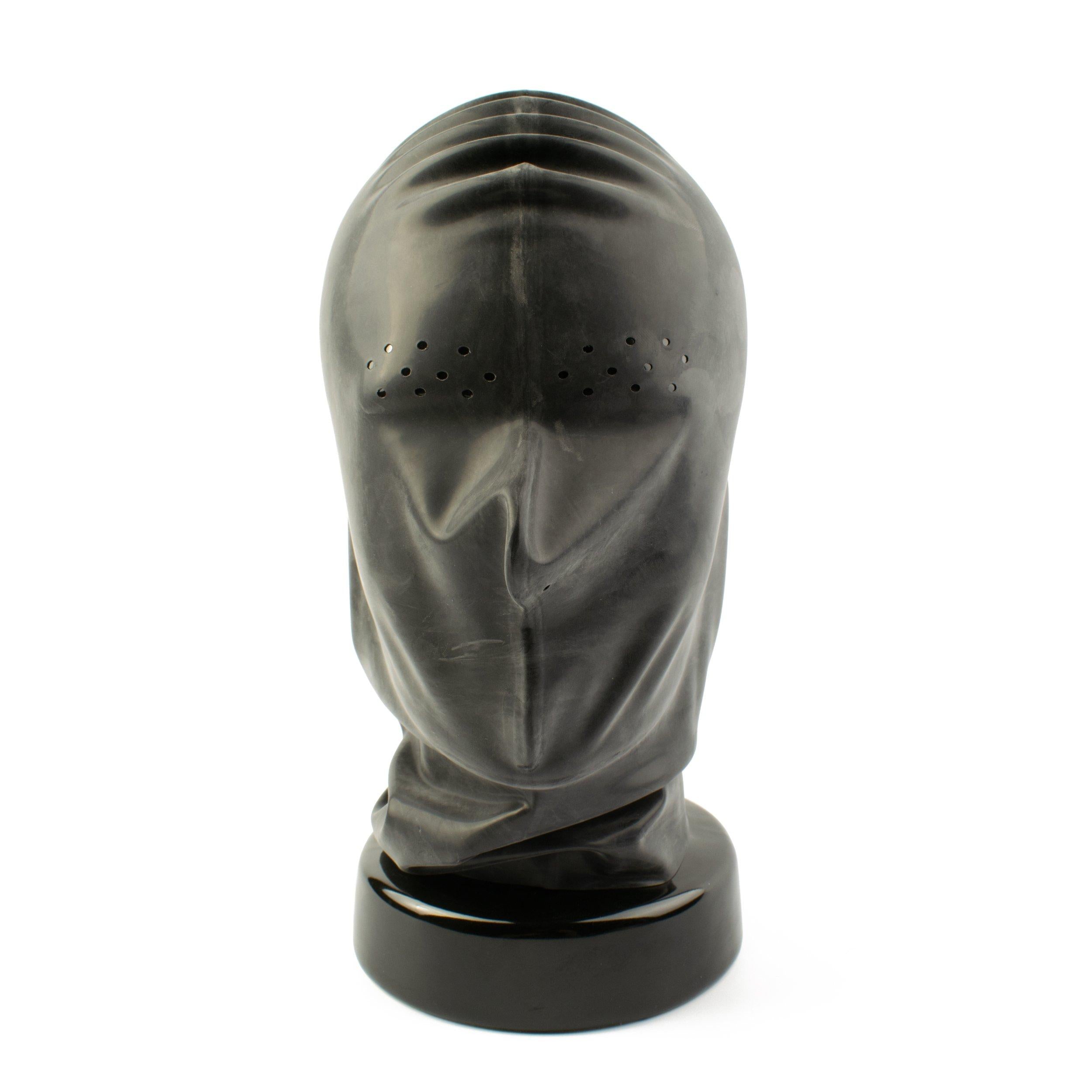 Rubberfashion Latex Maske Herren - Latexmaske Haube mit Perforation für Augen und Nase Öffnung für Männer