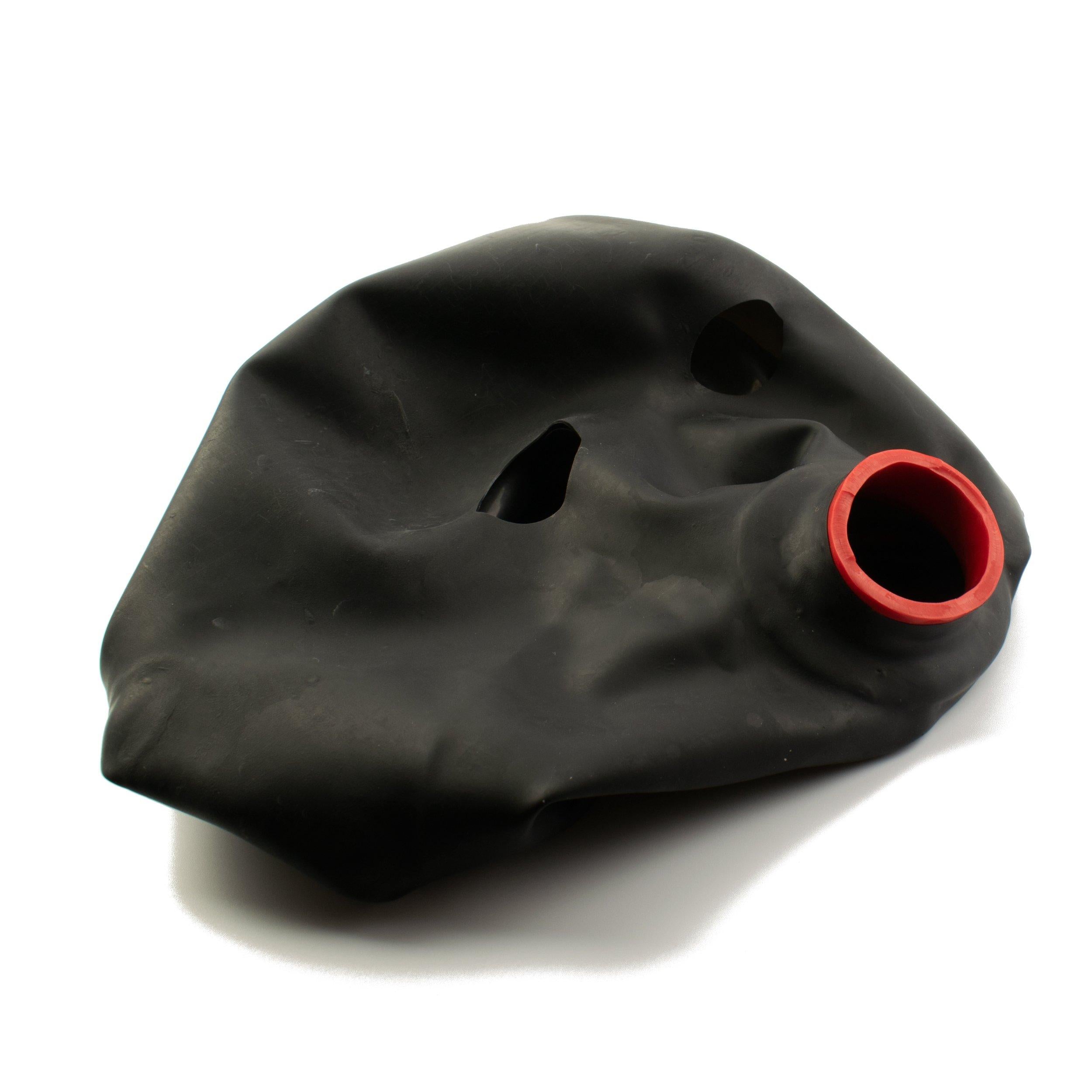 Rubberfashion Latex Maske Lippen Mann - Latexmaske anatomisch - Mund und Augen offen für Herren