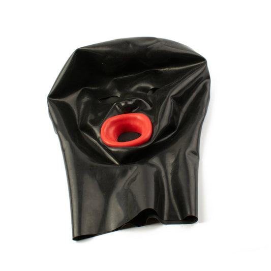 Rubberfashion Latex Maske Lippen Mann - Latexmaske anatomisch - Mund und Augen offen für Herren