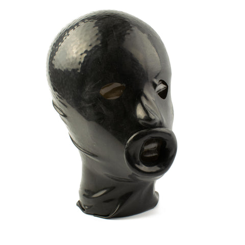 Rubberfashion Latex Maske Lippen Mann - Latexmaske anatomisch - Mund und Augen offen für Herren