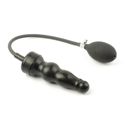 Rubberfashion Inflatable Latex Anal Plug, Inflatable Mini Ribbed Anal Butt Plug with Pump for Women and Men 148 x 41cm
