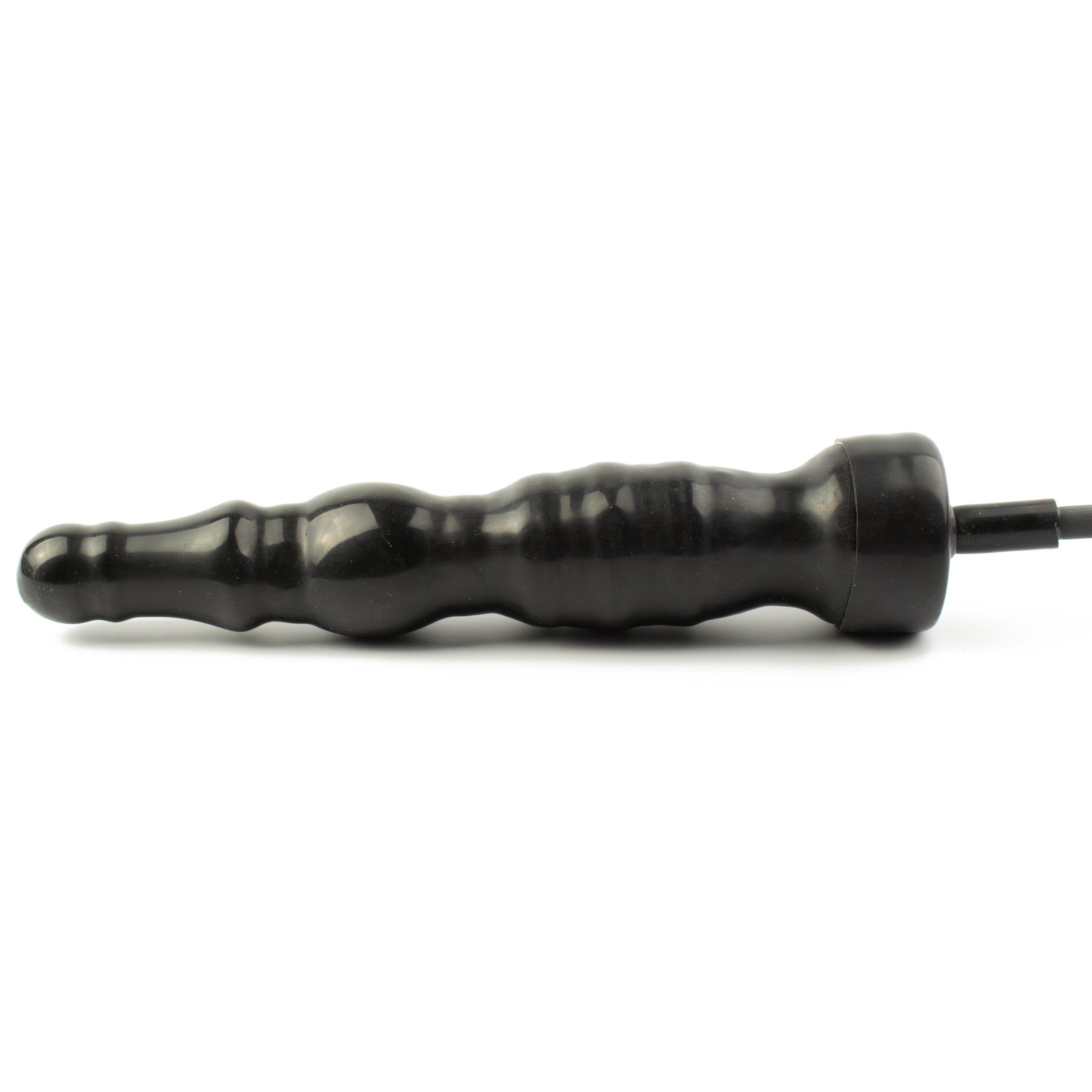 Rubberfashion Latex Analdildo aufblasbar, aufblasbarer Maxi gerippter Anal Butt Dildo mit Pumpe für Frauen und Männer 22,5 x 4,5cm
