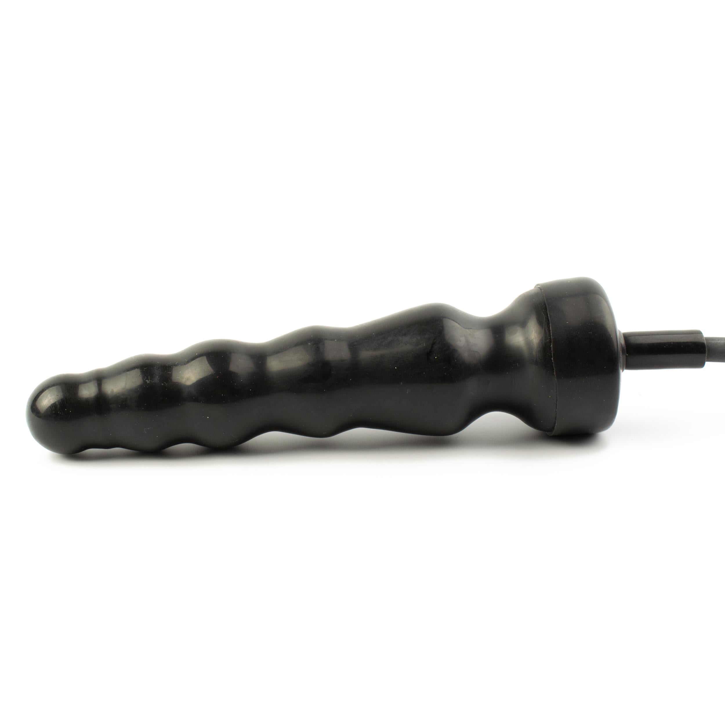 Rubberfashion Latex Analdildo aufblasbar, aufblasbarer Midi gerippter Anal Butt Dildo mit Pumpe für Frauen und Männer 18 x 4,2cm