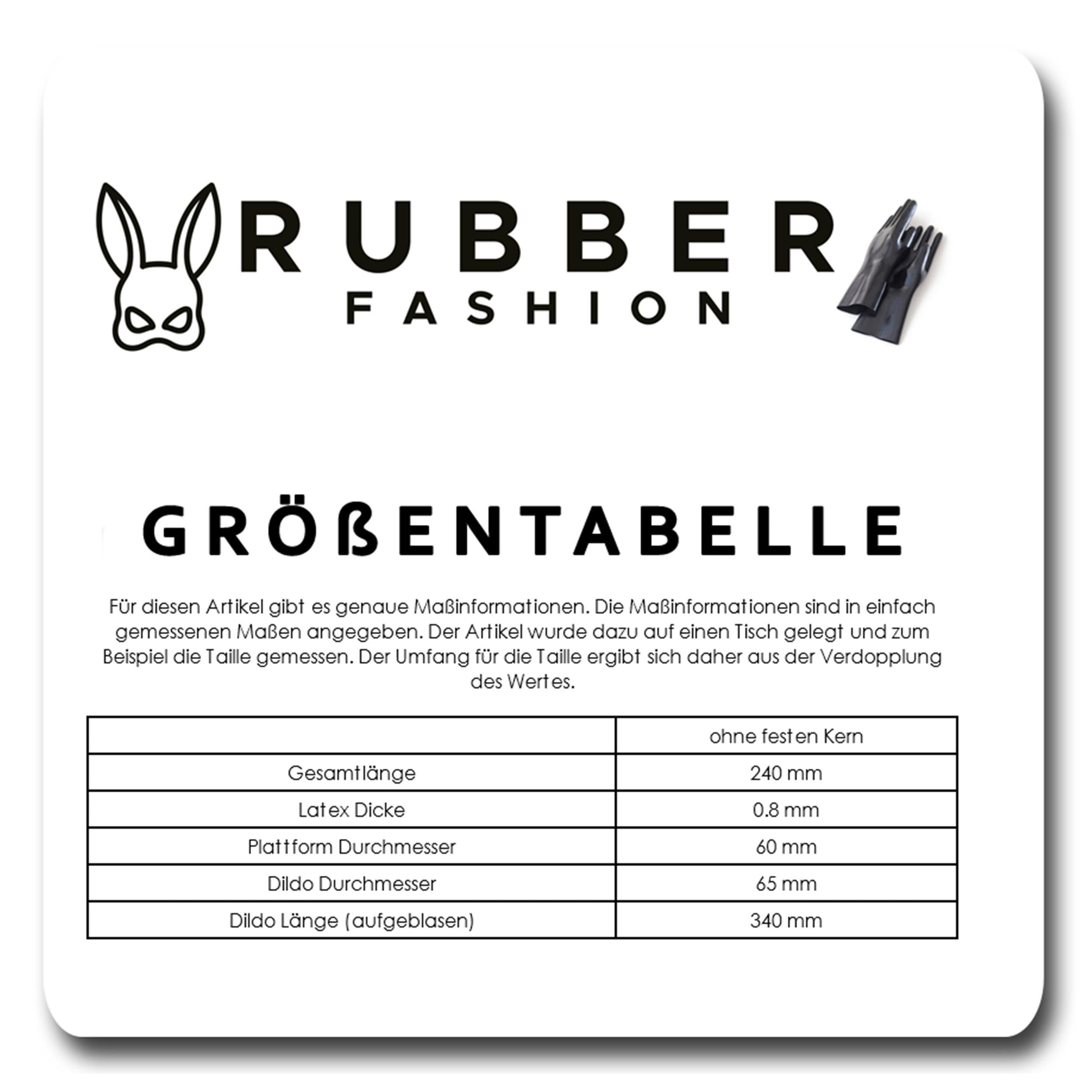 Rubberfashion Latex Analdildo aufblasbar, aufblasbarer gerippter Anal Butt Dildo Penetrator XXL mit Pumpe für Frauen und Männer 36 x 6,7cm