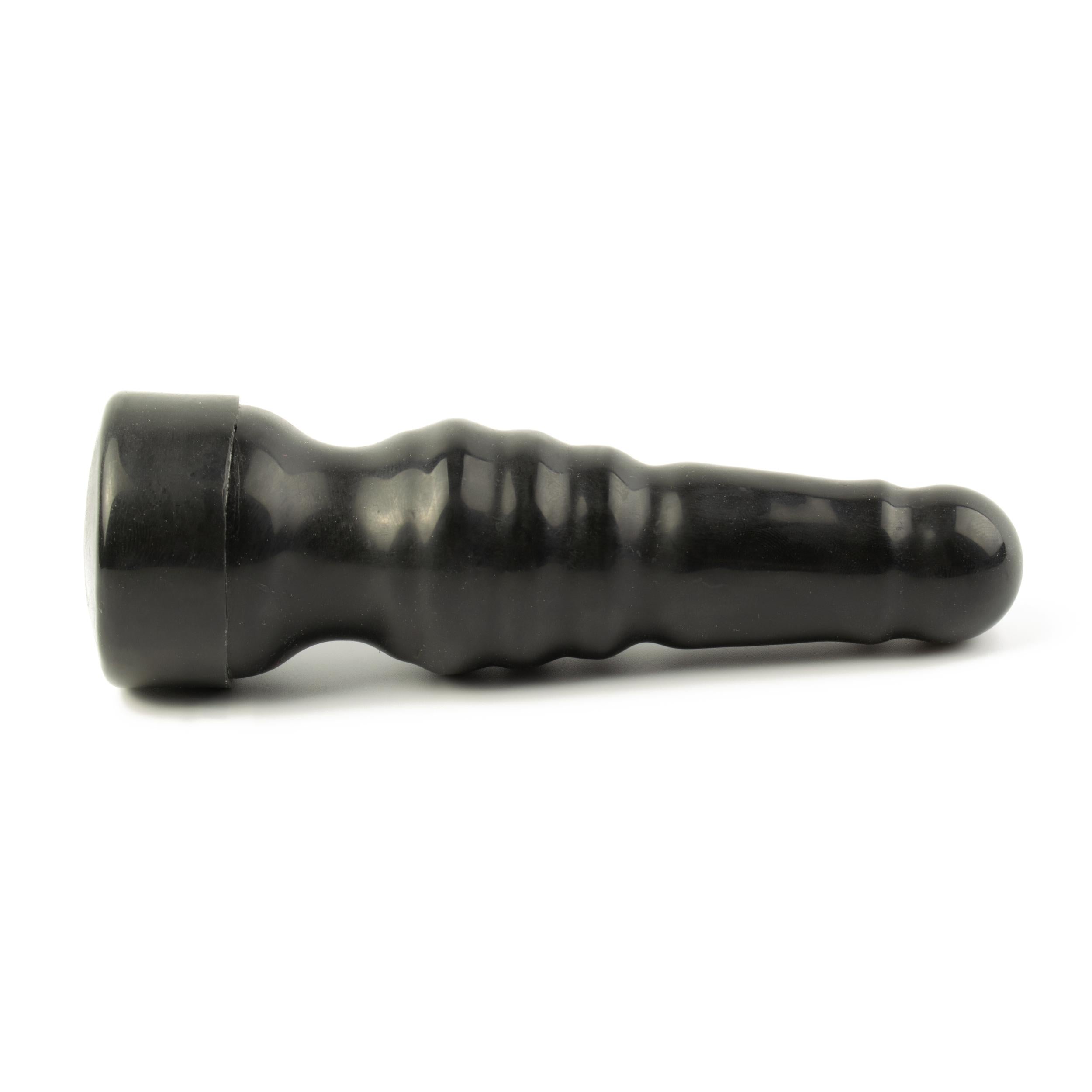 Rubberfashion Latex Analplug, Mini gerippter Anal Butt Plug für Frauen und Männer 15 x 4 cm