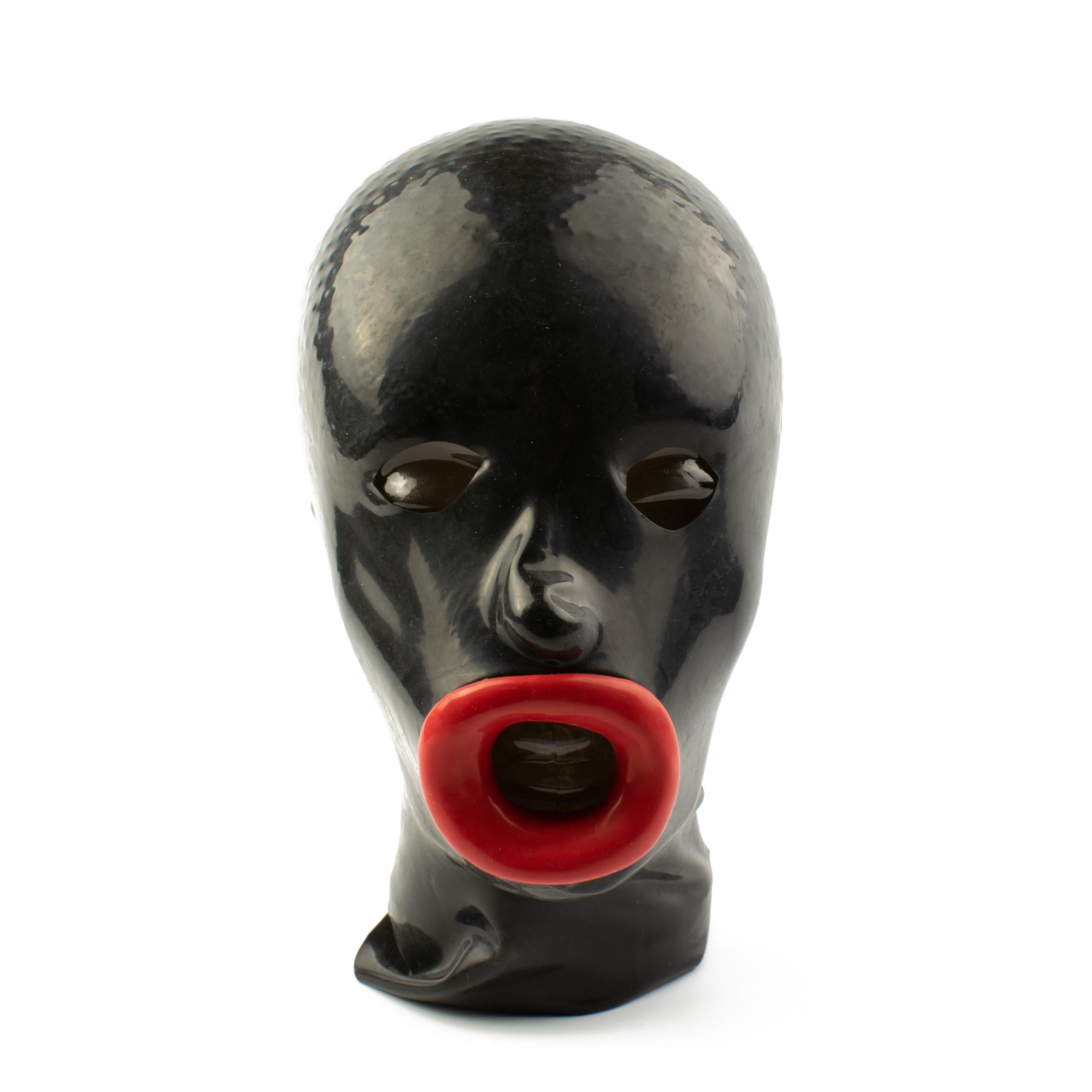 Rubberfashion Latex Maske Lippen Frau - Latexmaske anatomisch - Mund und Augen offen für Frauen