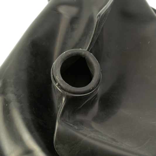 Rubberfashion Latex Maske - Latexmaske Haube mit Öffnungen für Nase und Mund Ring für Damen und Herren