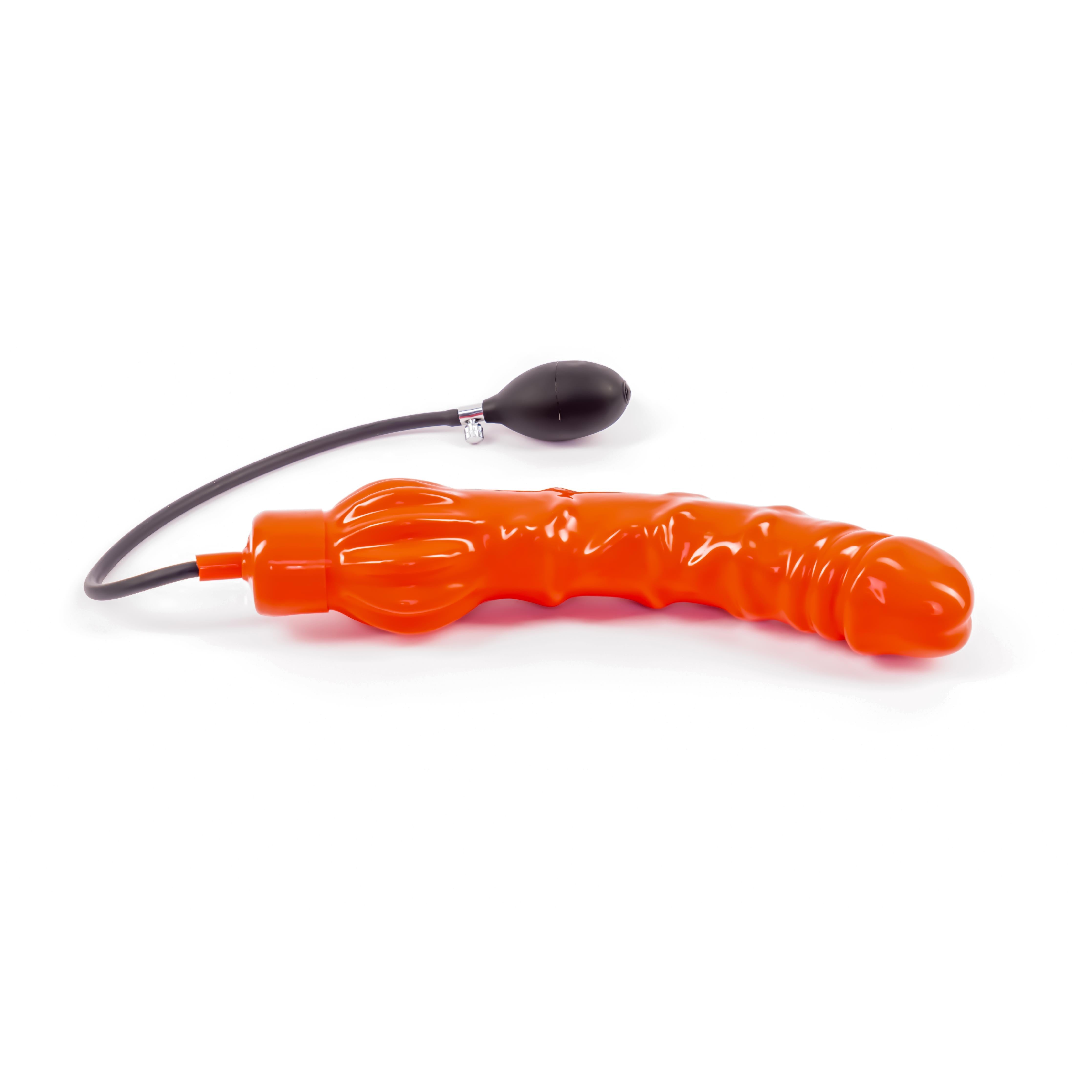 Rubberfashion Latex Anal Dildo - realistischer Dildo XXXL - Plug aufblasbar extrem groß mit Pumpe für Frauen und Männer 35 x 5,9 cm