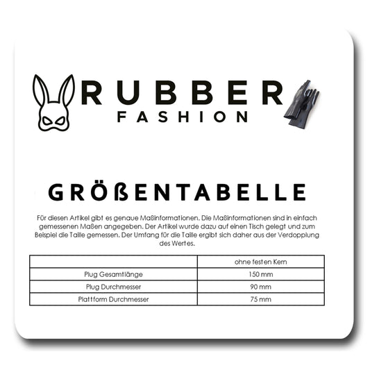 Rubberfashion Latex Analplug groß, Anal Butt Plug Extrem XXXL für Frauen und Männer 15 x 9cm