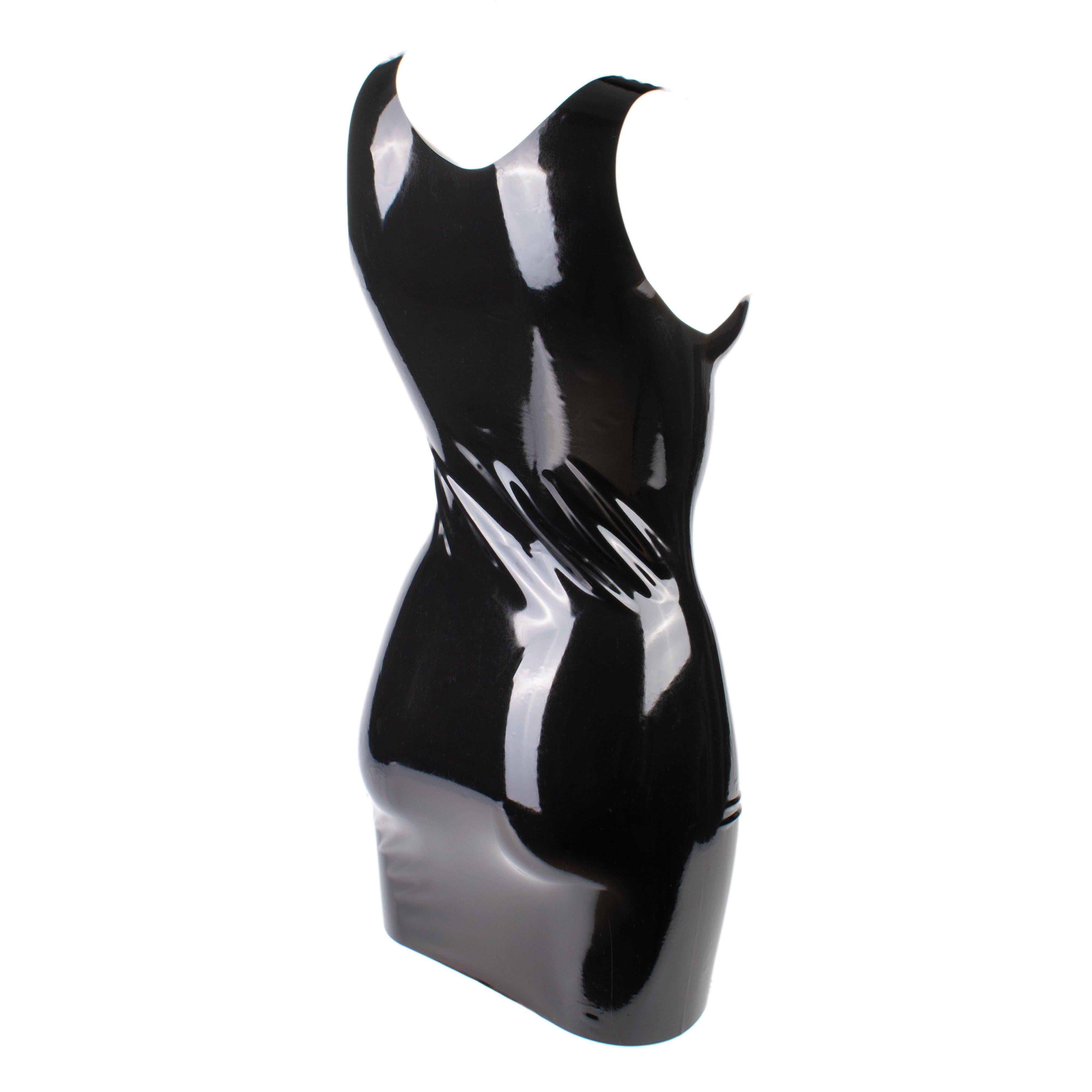 Rubberfashion Latex Minikleid - Latexkleid kurz - Arm frei mit Trägern - tiefer Ausschnitt sexy Frauen Kleider für Damen