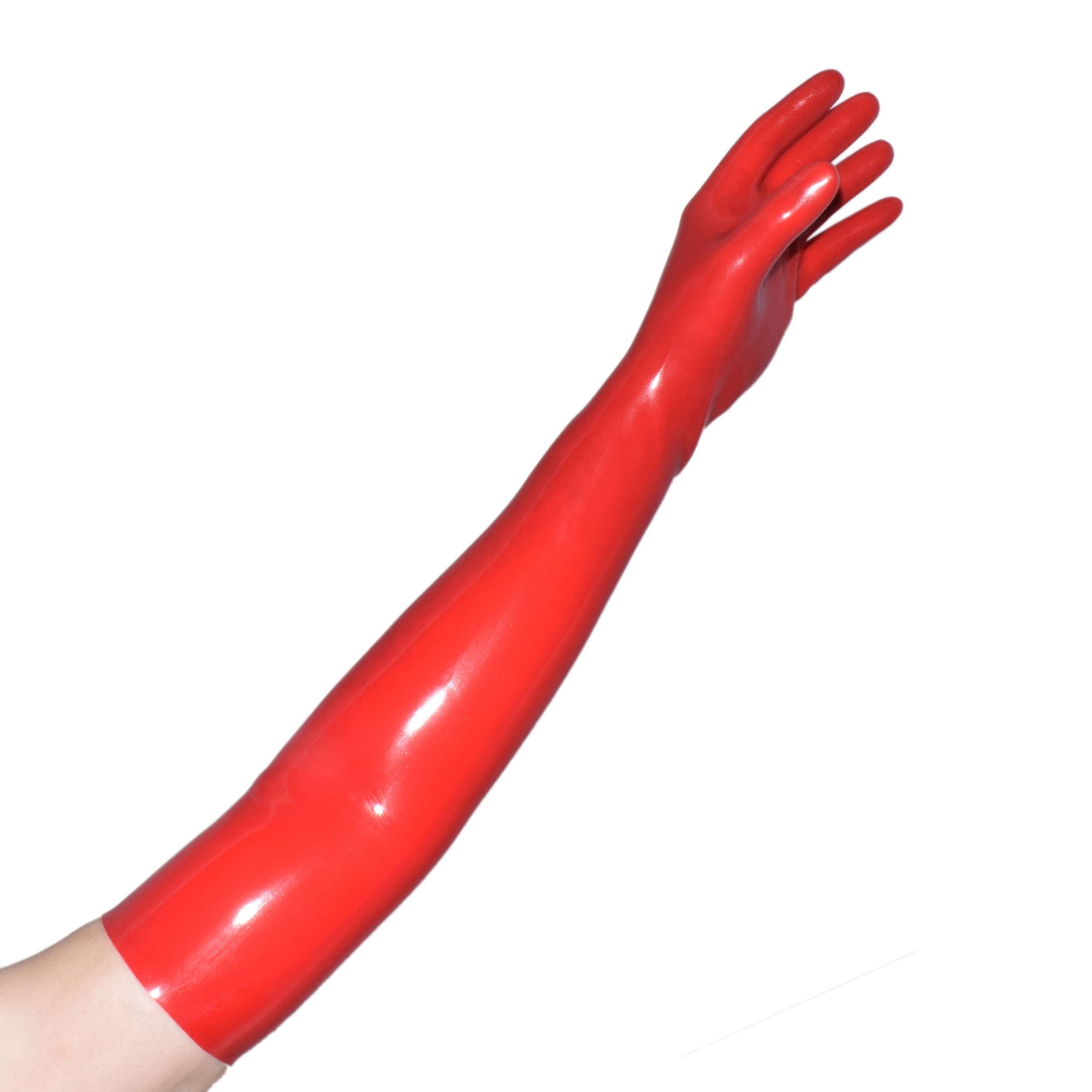 Rubberfashion lange Latex Handschuhe - Latexhandschuhe lang bis zum Oberarm für Damen und Herren Paar
