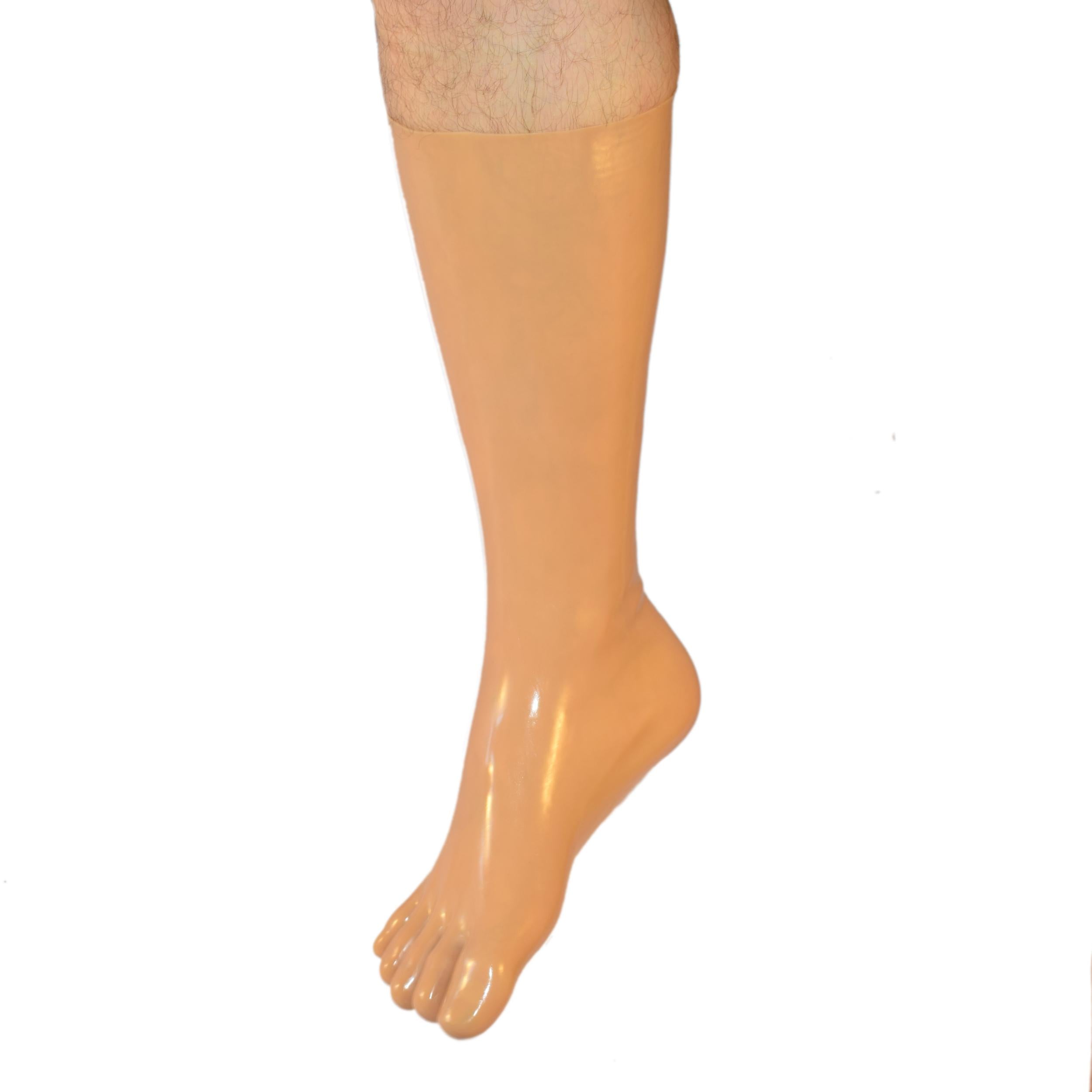 Rubberfashion Sexy Latex Zehensocke lang - extra dicke - Latex Zehen Socken wadenlang - Latex Strümpfe für Damen und Herren