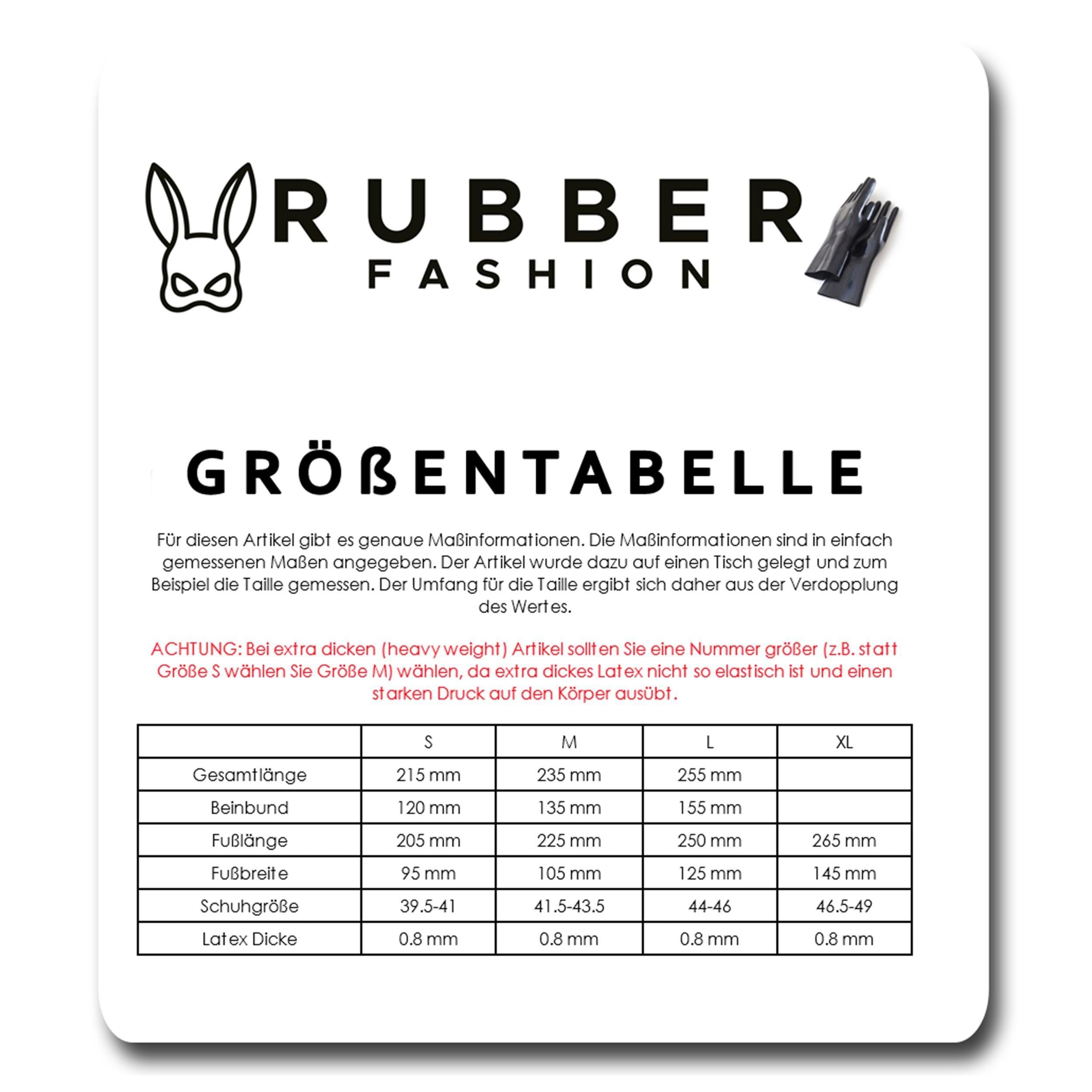 Rubberfashion Sexy Latex Zehensocke lang - extra dicke - Latex Zehen Socken wadenlang - Latex Strümpfe für Damen und Herren