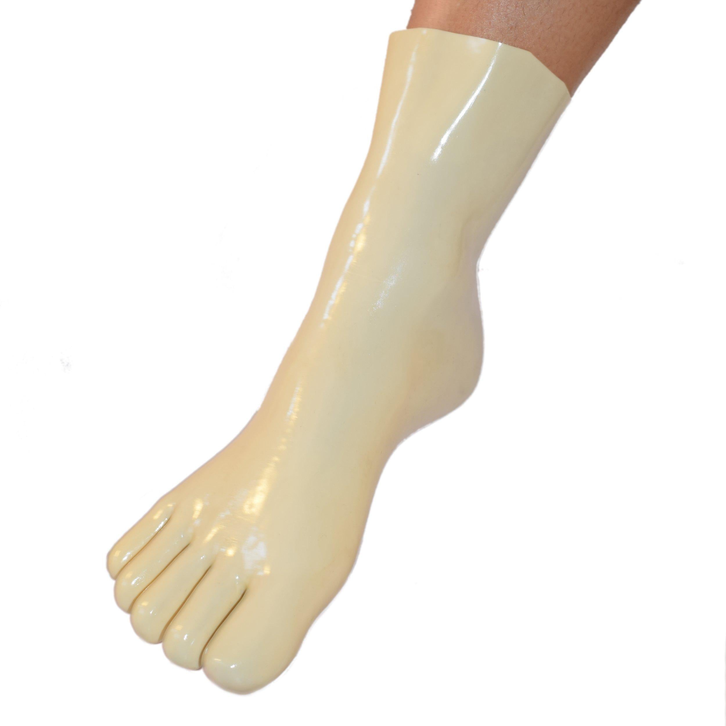Rubberfashion Sexy Latex Zehen Socken kurz - extra dicke -Zehensocken knöchel lang - Latex Strümpfe für Damen und Herren