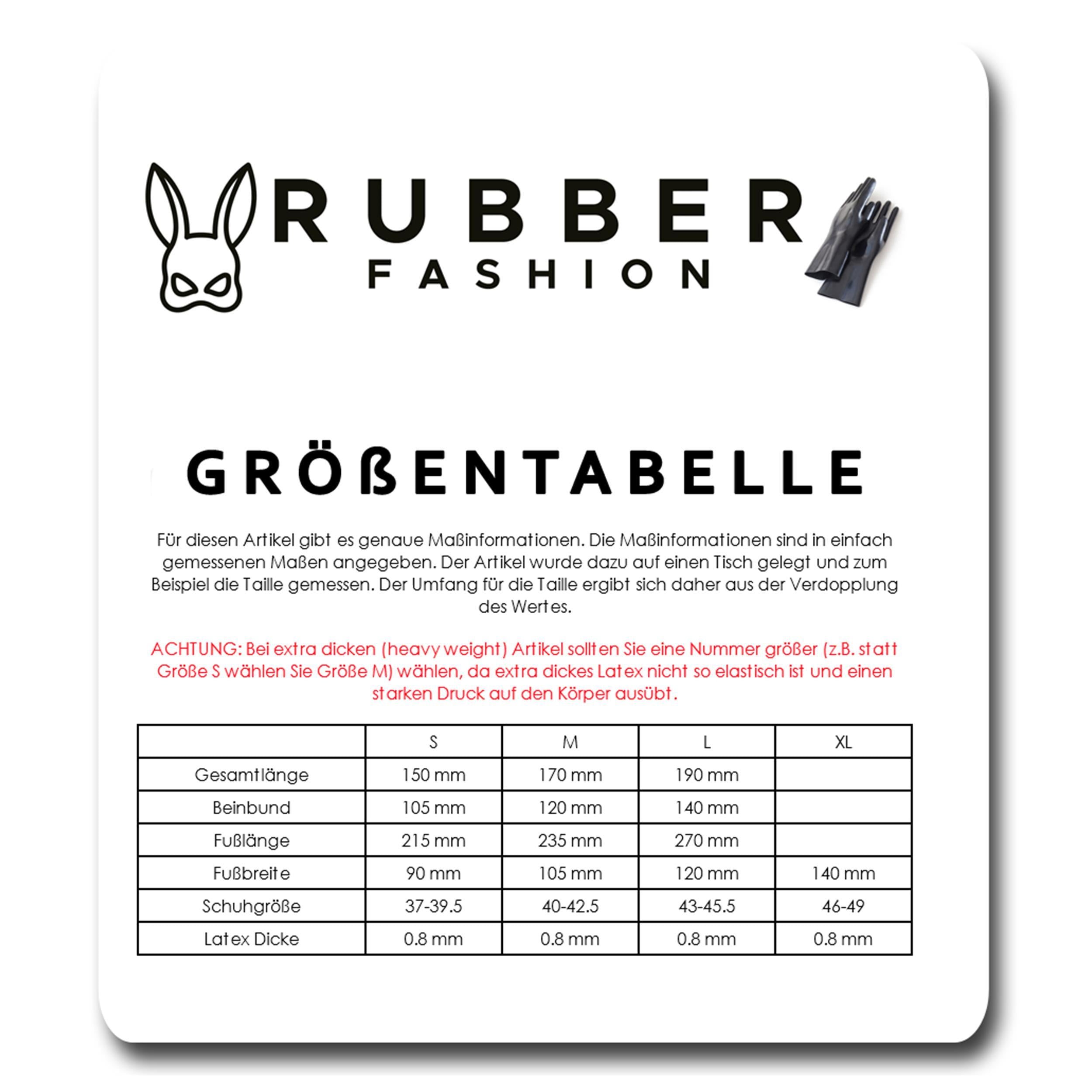 Rubberfashion Sexy Latex Zehen Socken kurz - extra dicke -Zehensocken knöchel lang - Latex Strümpfe für Damen und Herren