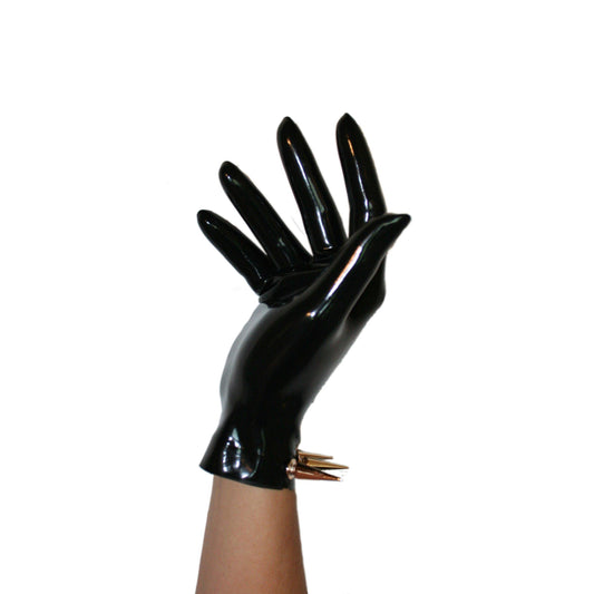 Rubberfashion Latex Handschuhe kurz - sexy Rubber Gloves Spikes - kurze Latexhandschuhe bis Handgelenk für Damen und Herren