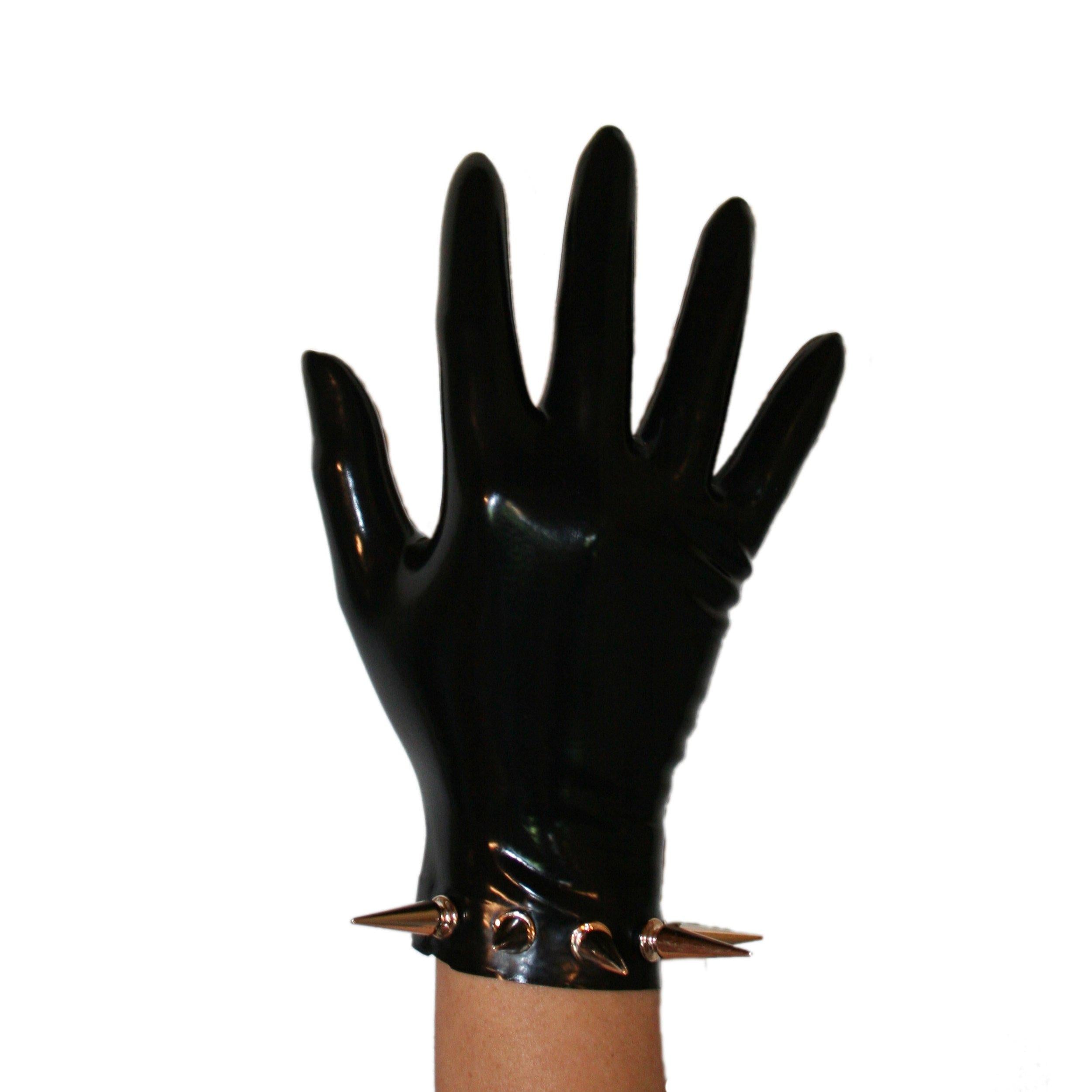 Rubberfashion Latex Handschuhe kurz - sexy Rubber Gloves Spikes - kurze Latexhandschuhe bis Handgelenk für Damen und Herren