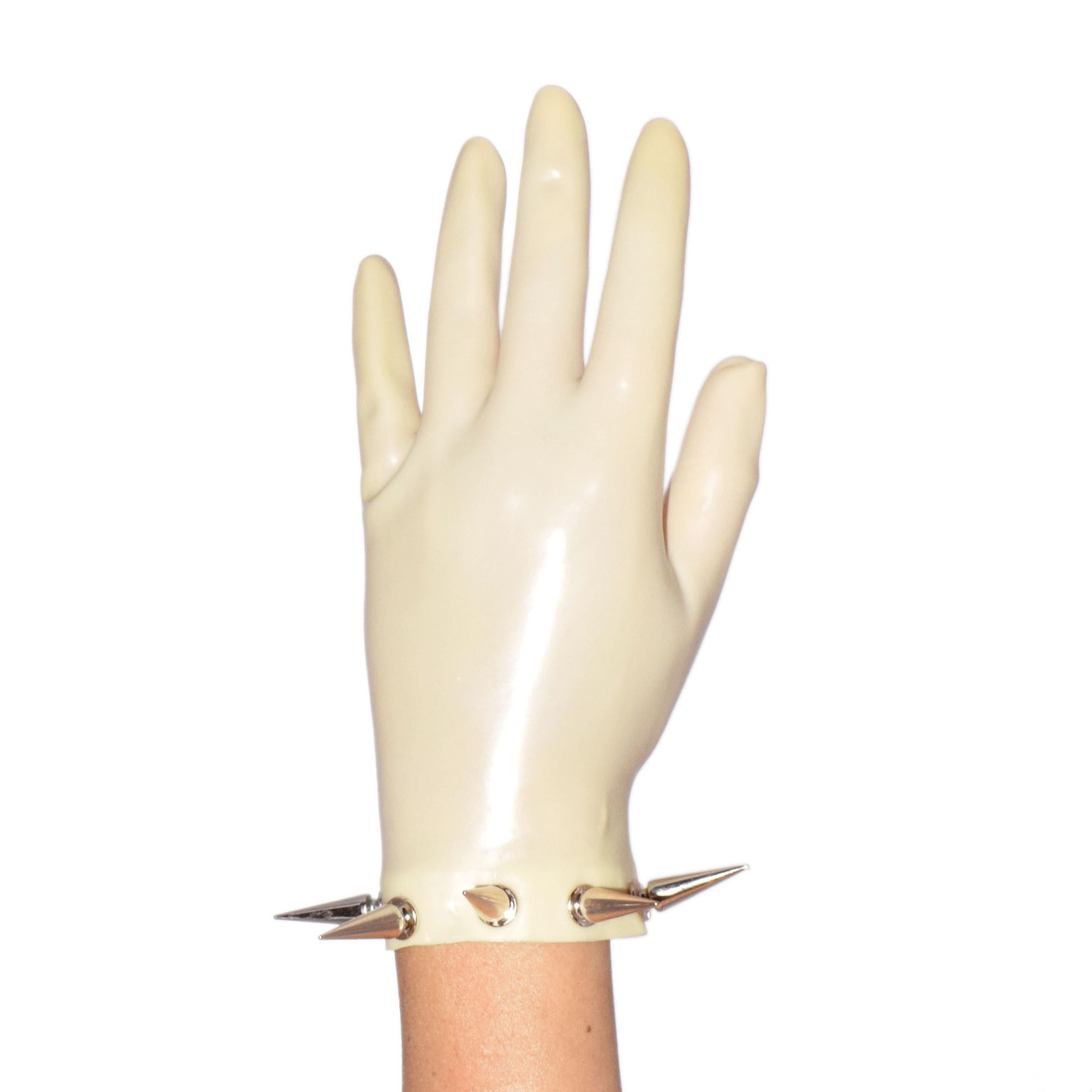 Rubberfashion Latex Handschuhe kurz - sexy Rubber Gloves Spikes - kurze Latexhandschuhe bis Handgelenk für Damen und Herren