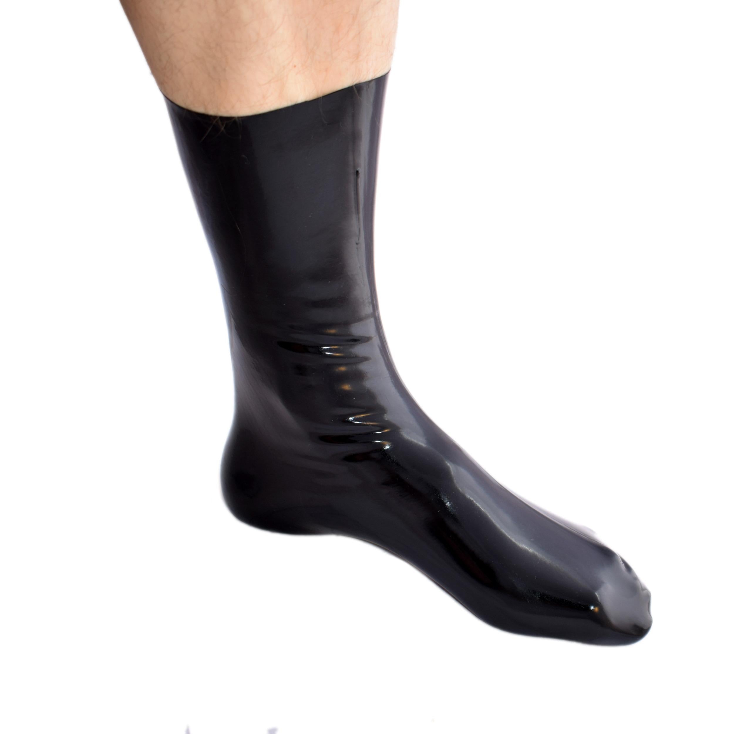 Rubberfashion Sexy Latex Socken kurz - Rubber Latexsocken Knöchel lang - Latex Strümpfe für Damen und Herren