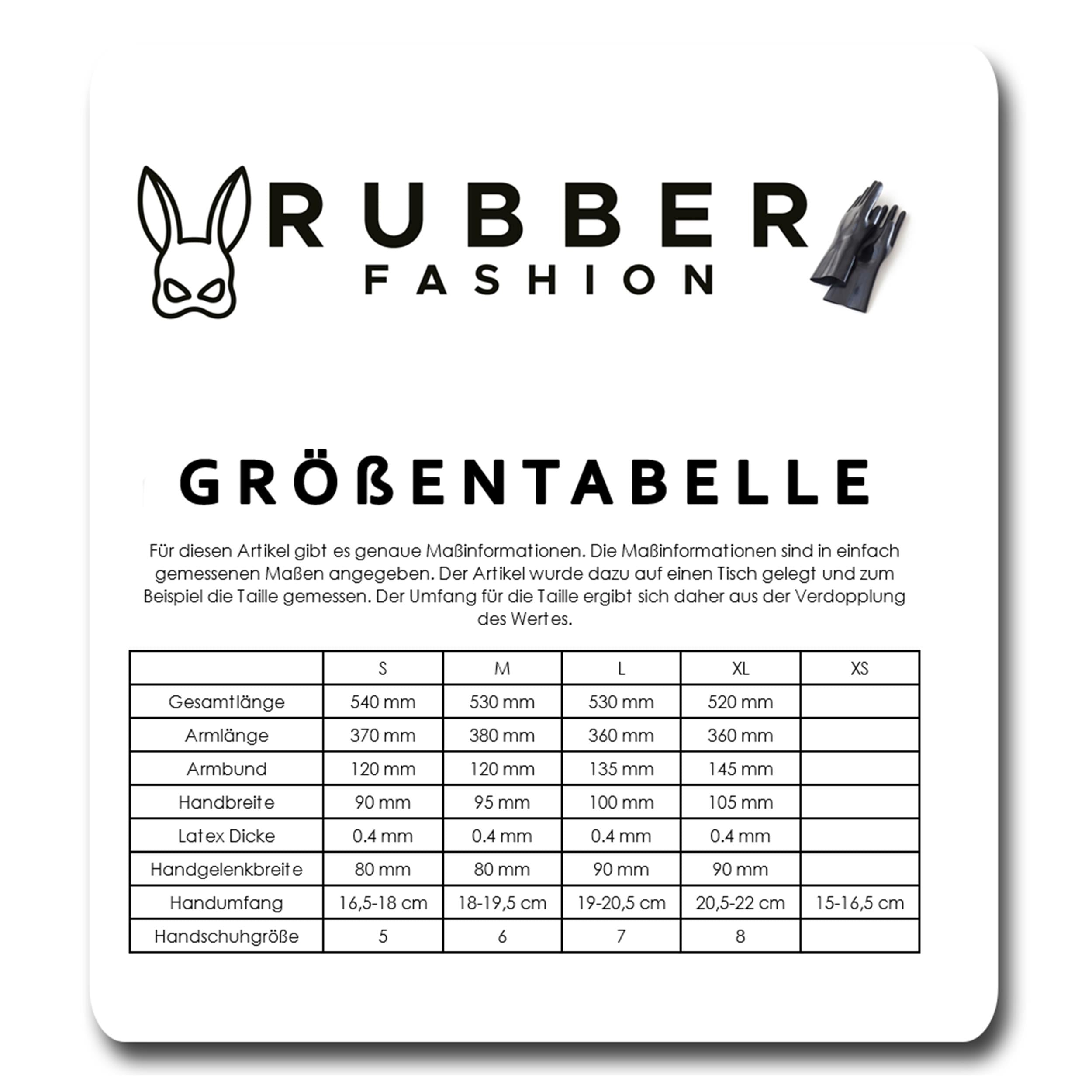 Rubberfashion Long Latex Gloves - Open Fingers - Latex Gloves Long to Upper Arm for Women and Men Pair