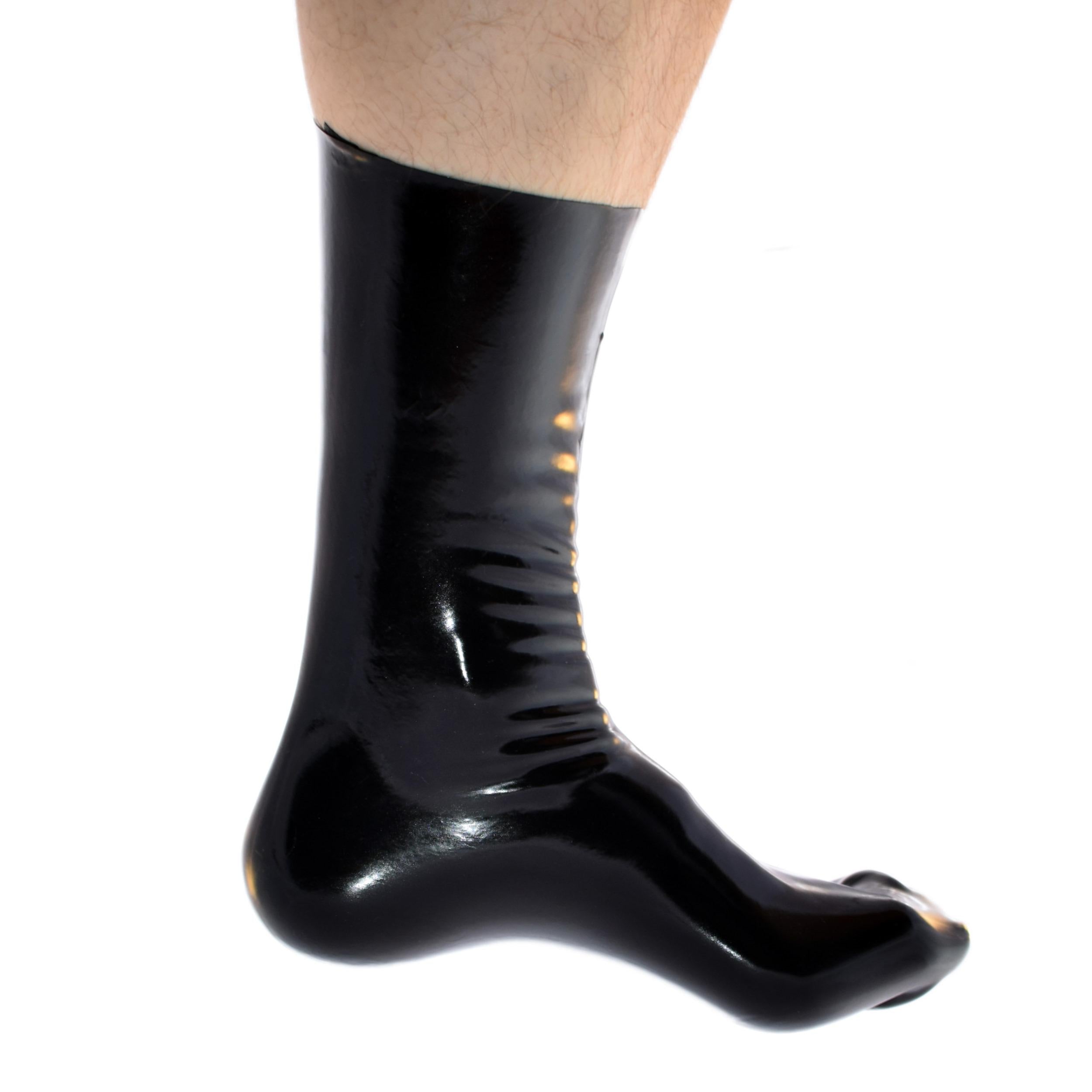 Rubberfashion Sexy Latex Socken kurz - extra dick - Rubber Latexsocken Knöchel lang - Latex Strümpfe für Damen und Herren