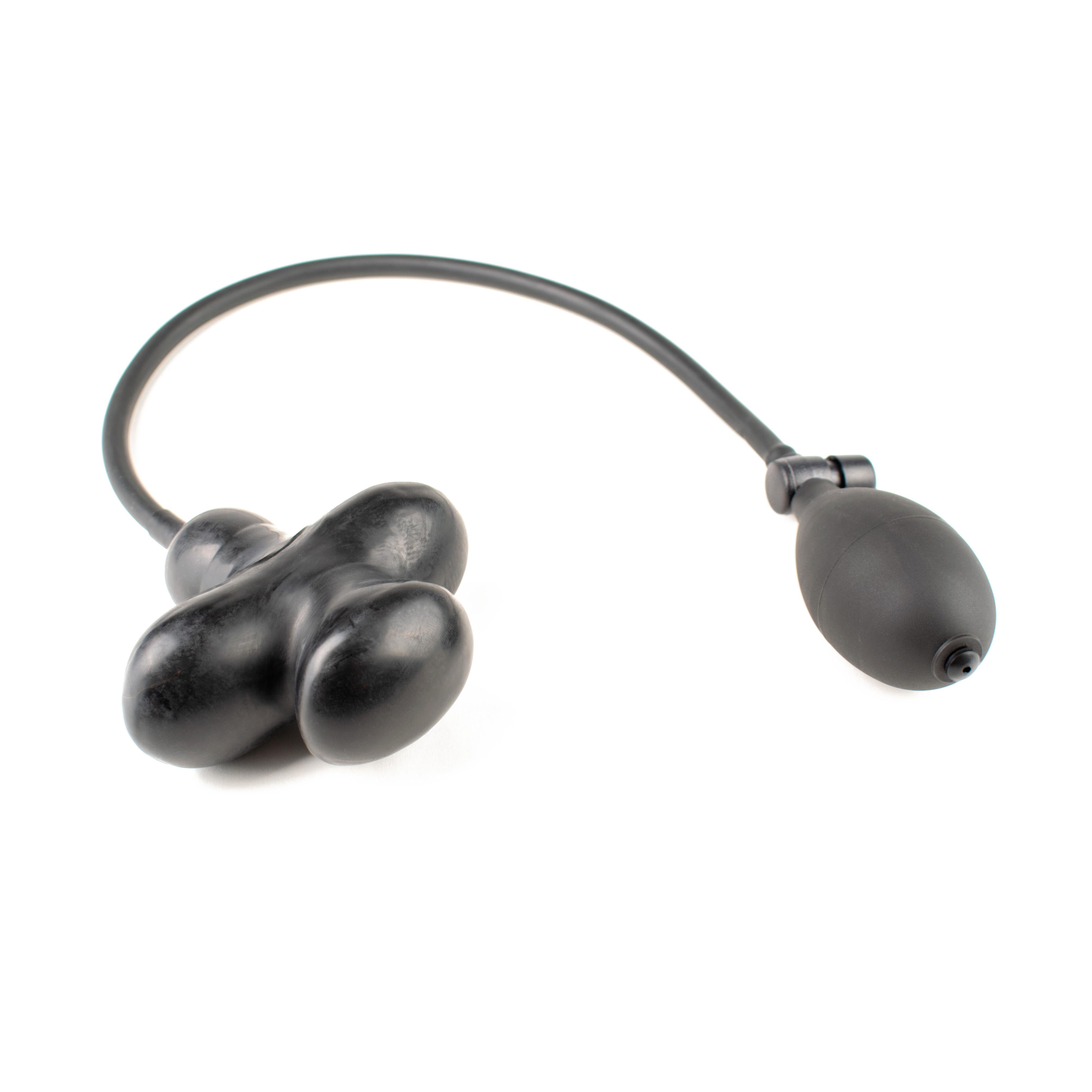 Rubberfashion Latex Knebel - Mundknebel aufblasbar - Gag Butterfly für Damen und Herren