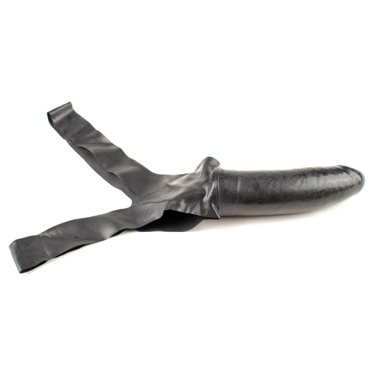 Rubberfashion Latex Maske - Latexmaske mit Außen Dildo - Mund und Nase offen - für Damen und Herren