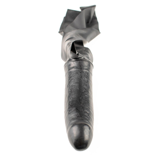 Rubberfashion Latex Maske - Latexmaske mit Außen Dildo - Mund und Nase offen - für Damen und Herren