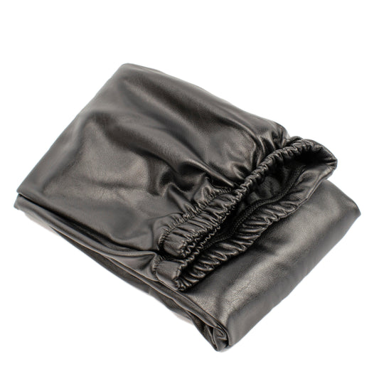 Rubberfashion Leder Damen Winter Thermo Legging - Lederoptik Kunstleder Leggings mit Schritt Reißverschluss - Low Waist Leder Optik Hose