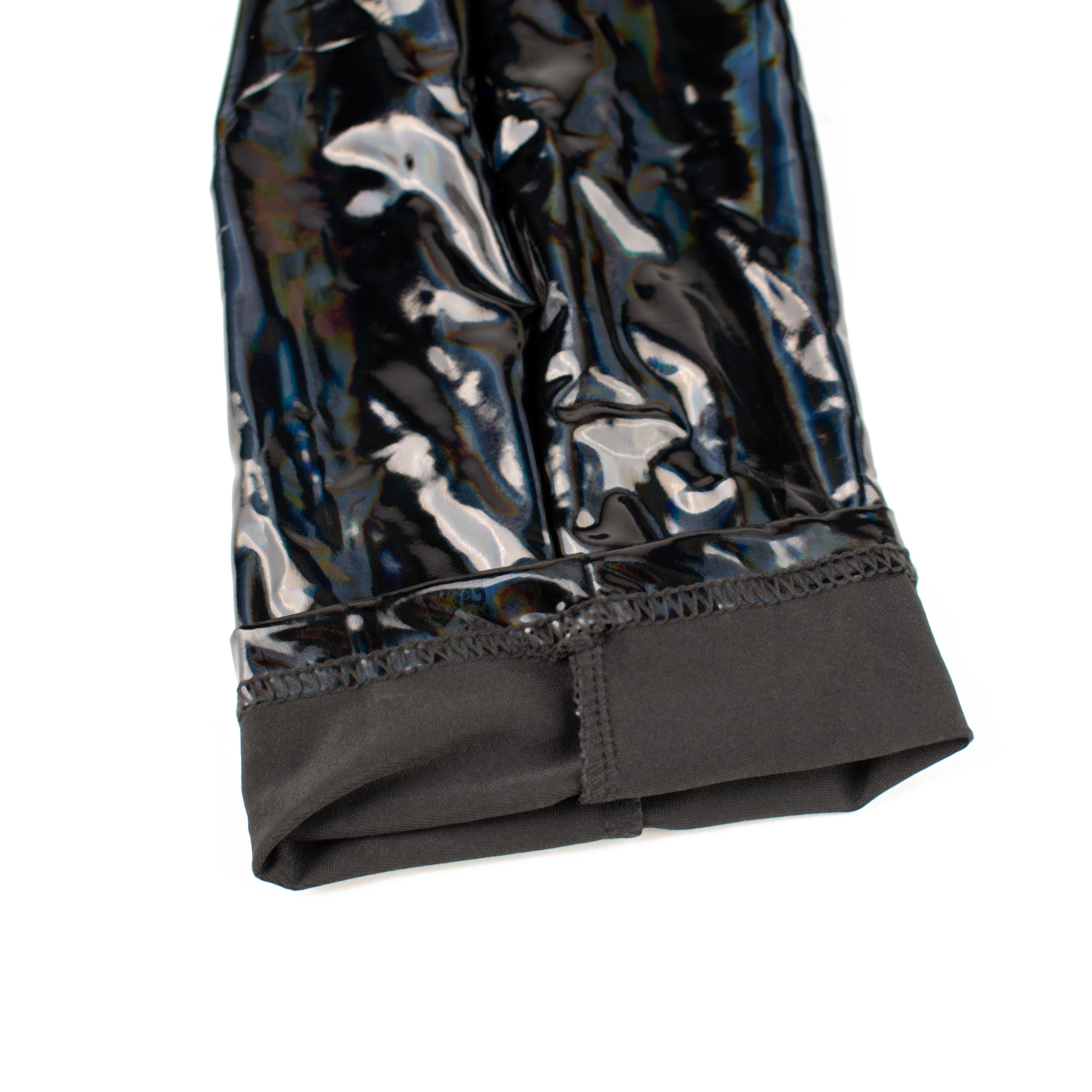 Herren PVC Holo Catsuit mit 3 Wege Reißverschluss