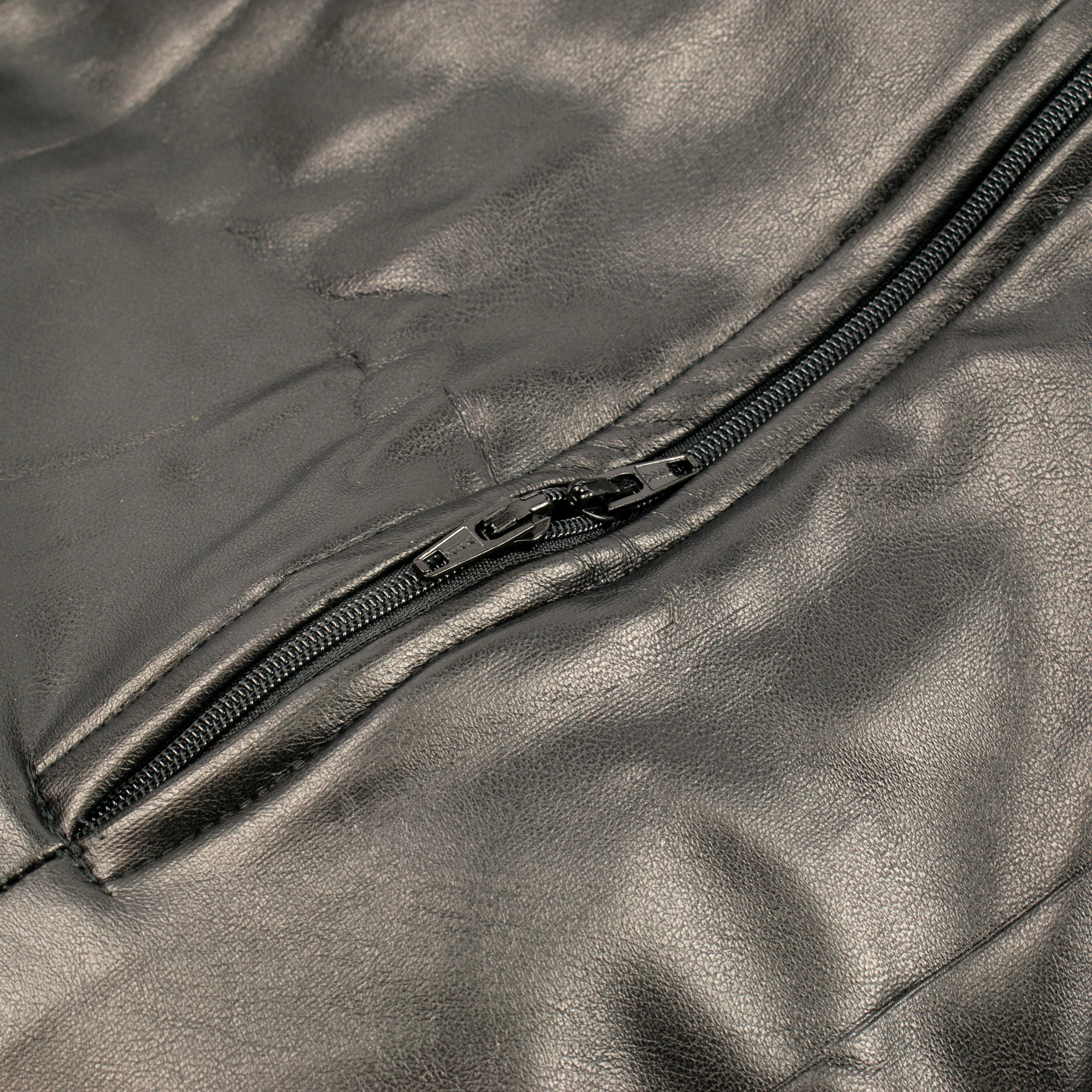 Damen Kunstleder Catsuit mit 3 Wege Reißverschluss