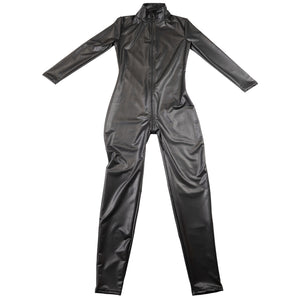 Rubberfashion Sexy Wetlook Damen Kleid Lang, Glänzendes Metallic Wet Look Partyk