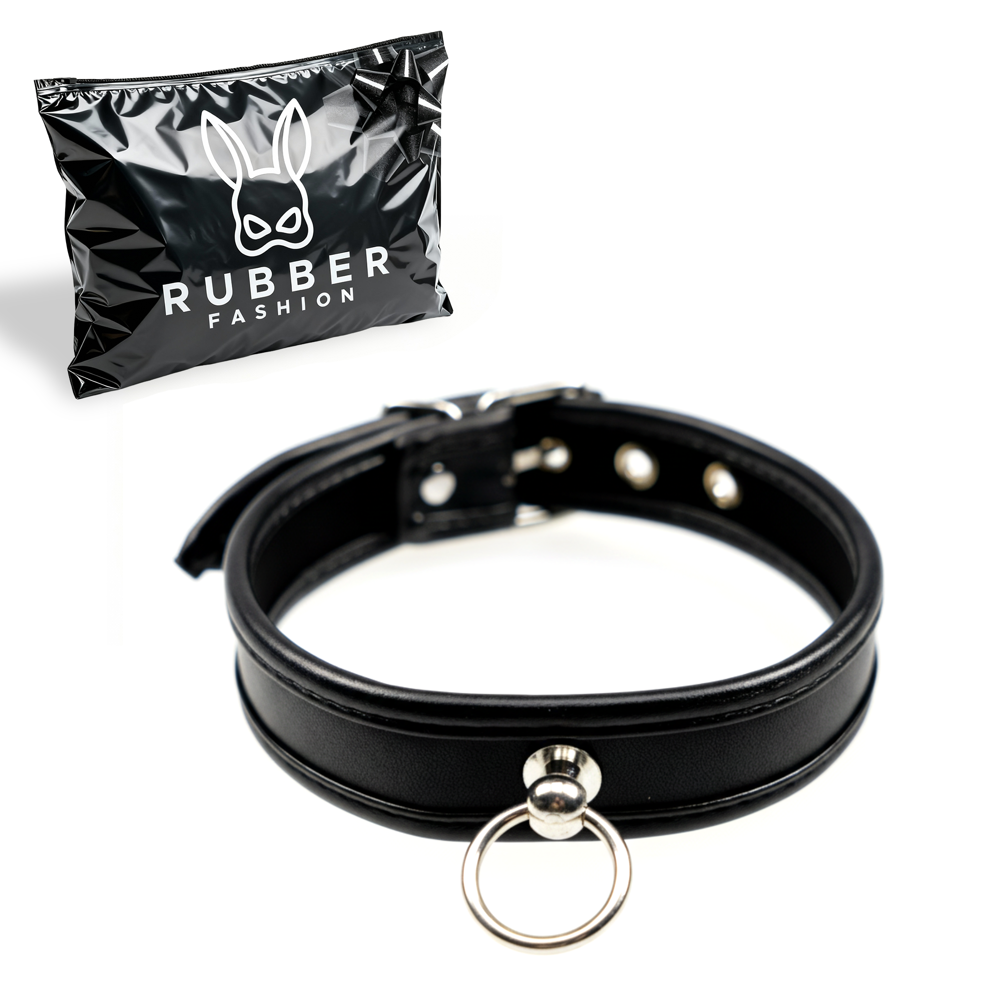 Leder Halsband mit Metallring