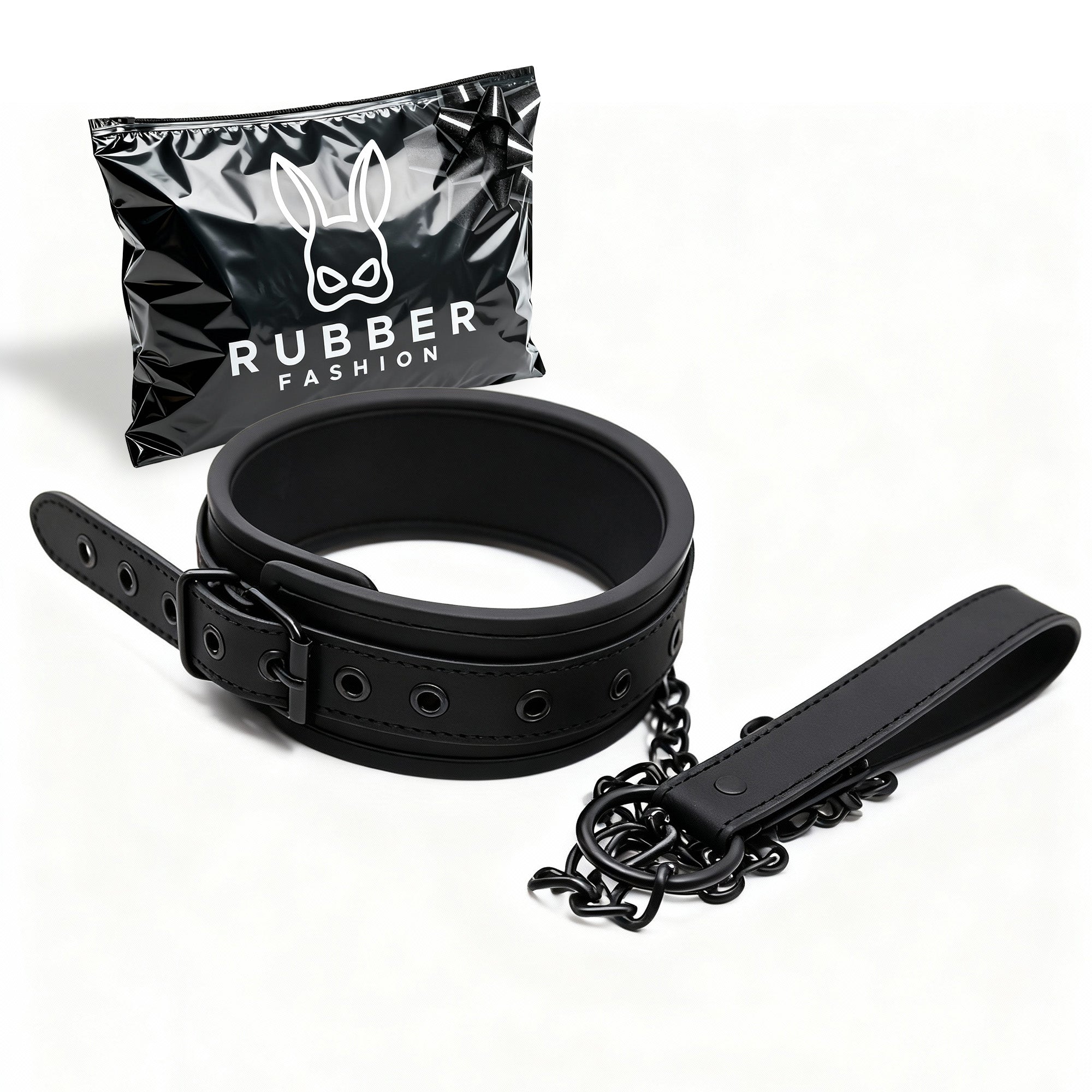 Leder Halsband mit Kette