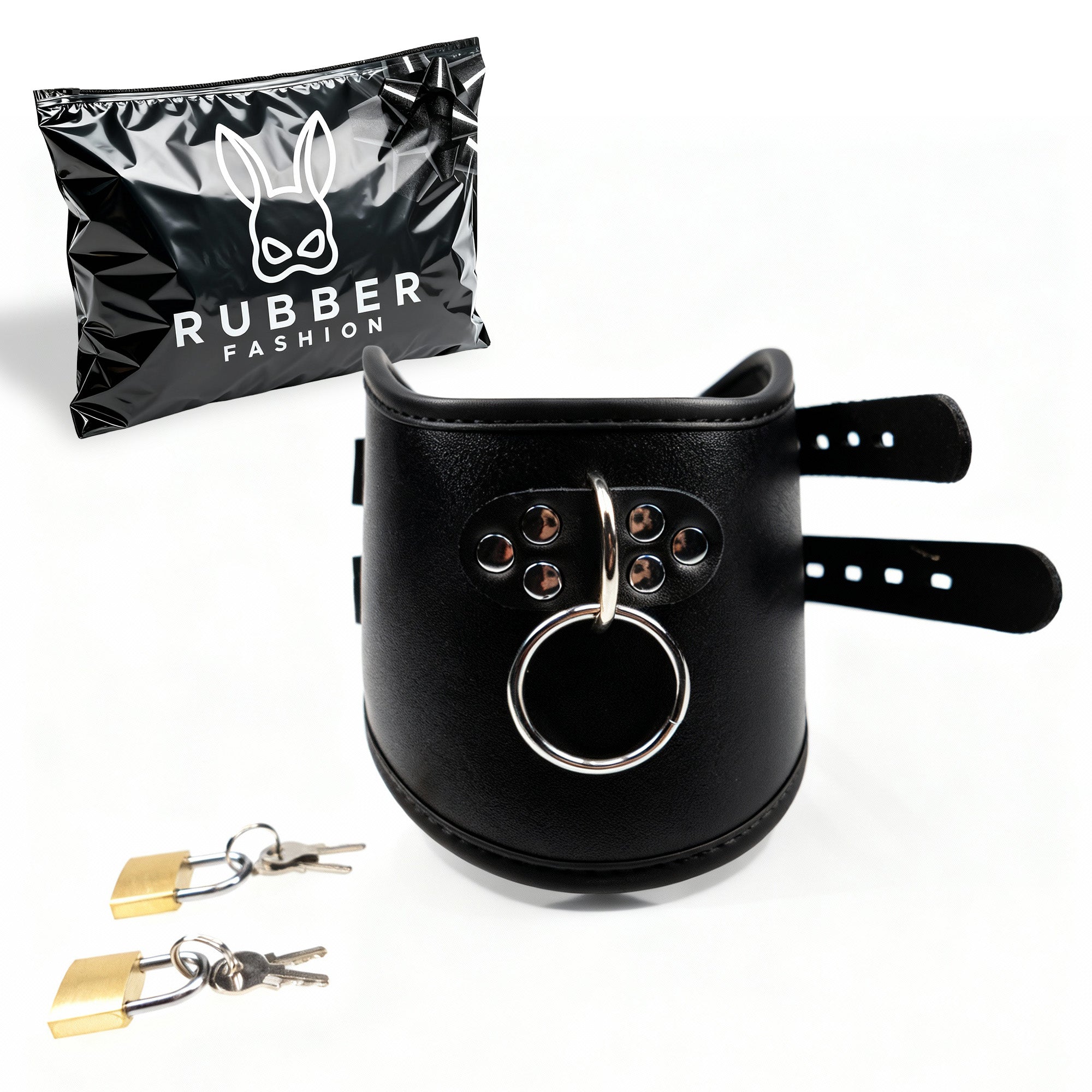 Leder Halsband Halskorsett mit Ring und Schloss