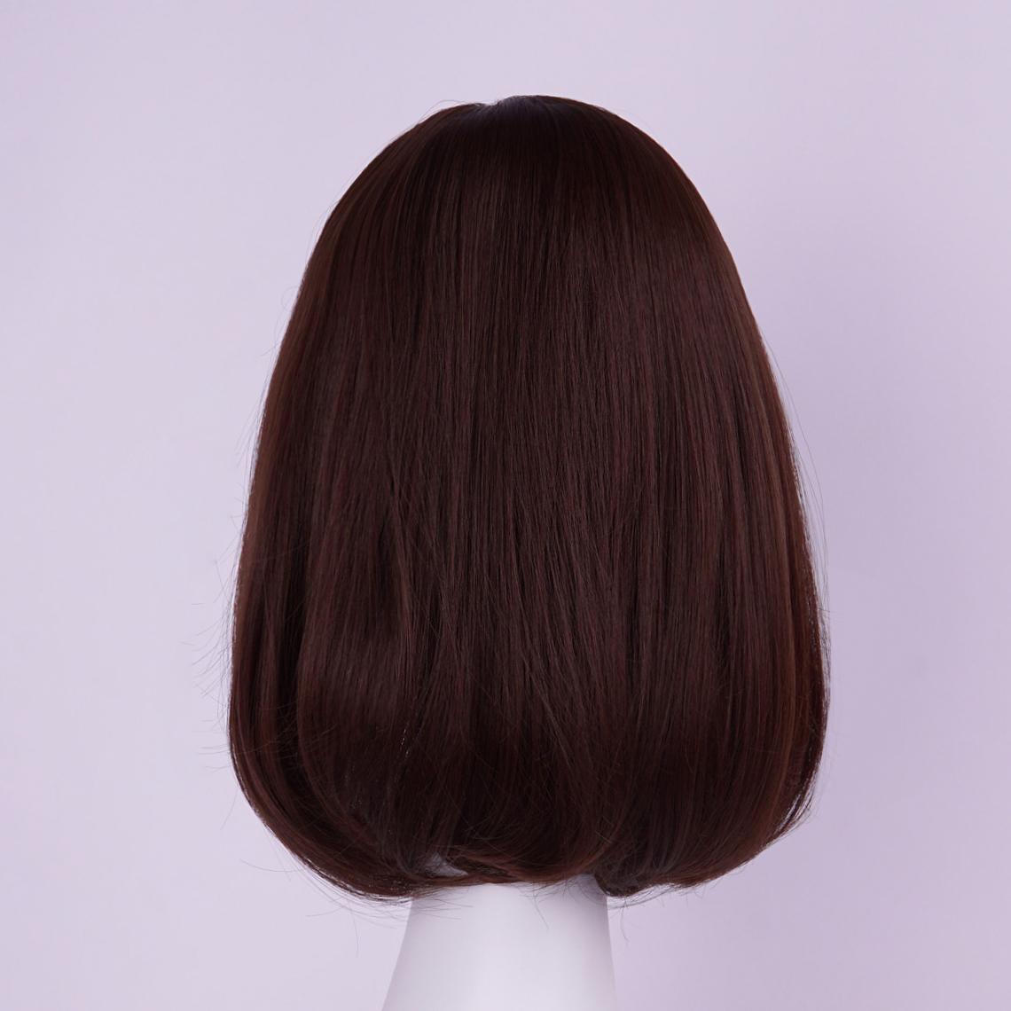 Dreammask schulterlange Volumen Birnenkopf Perücke mit Pony dunkelbraun J40