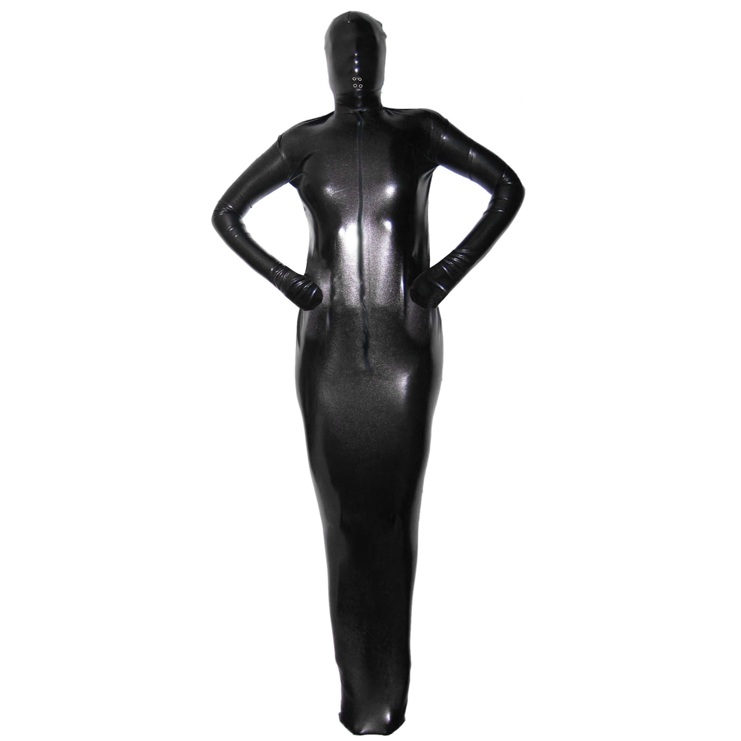 latex schlafsack mit armtaschen Rubberfashion glänzender Bondagesack Extrem Schlafsack