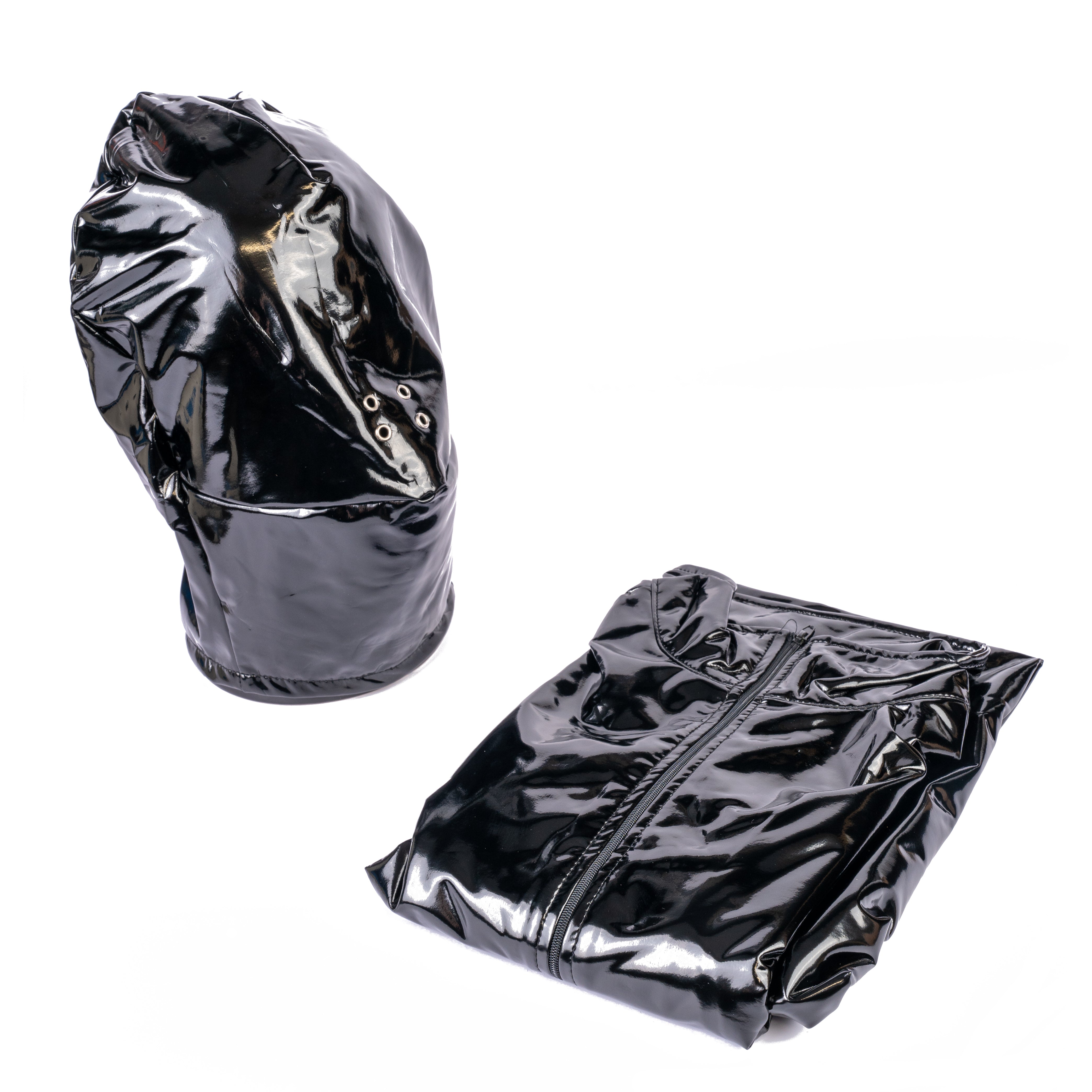 Rubberfashion Bondage Sleeping Bag Extreme - Bondage Bodybag Sleeping Bag Shiny - with Long Arms and Front Zip for Women and Men